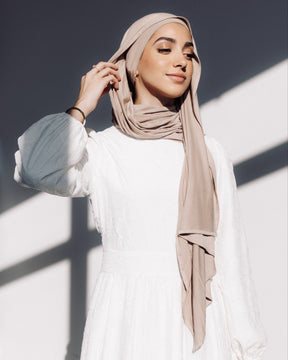 Jersey Matching Hijab & Undercap Set - Bone