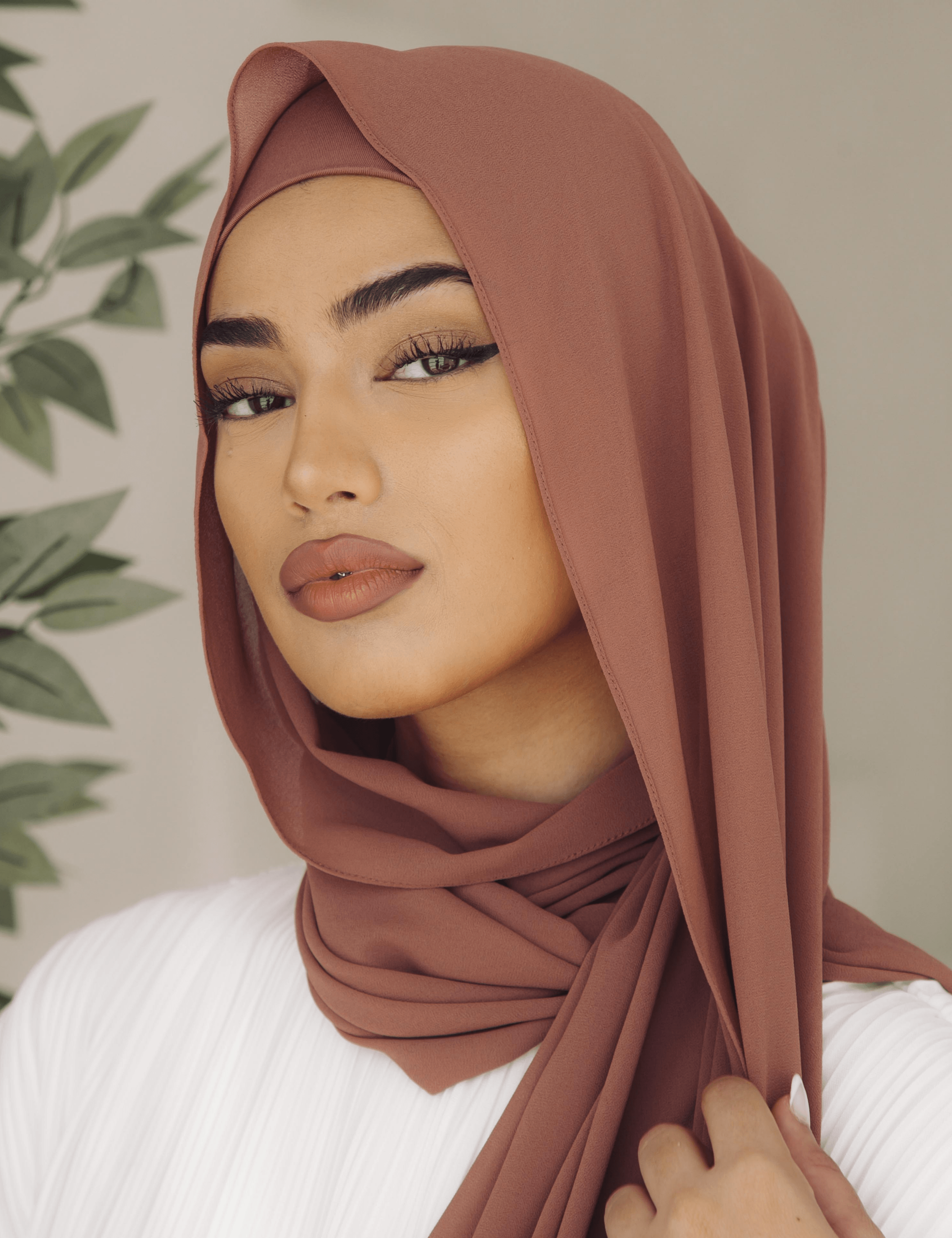 Matching Hijab & Undercap Set- Coral - Azelefa