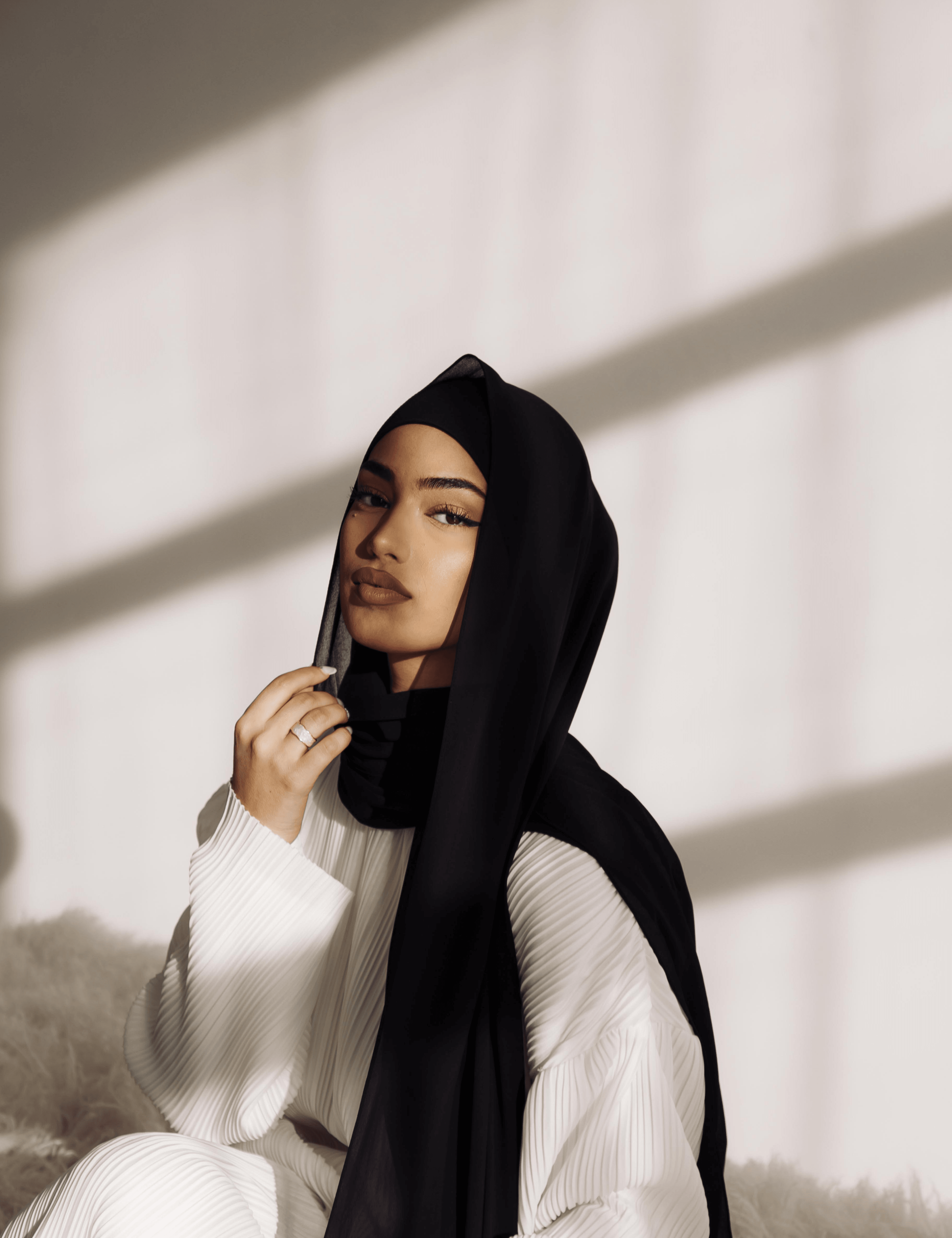 Matching Hijab & Undercap Set - Obsidian - Azelefa