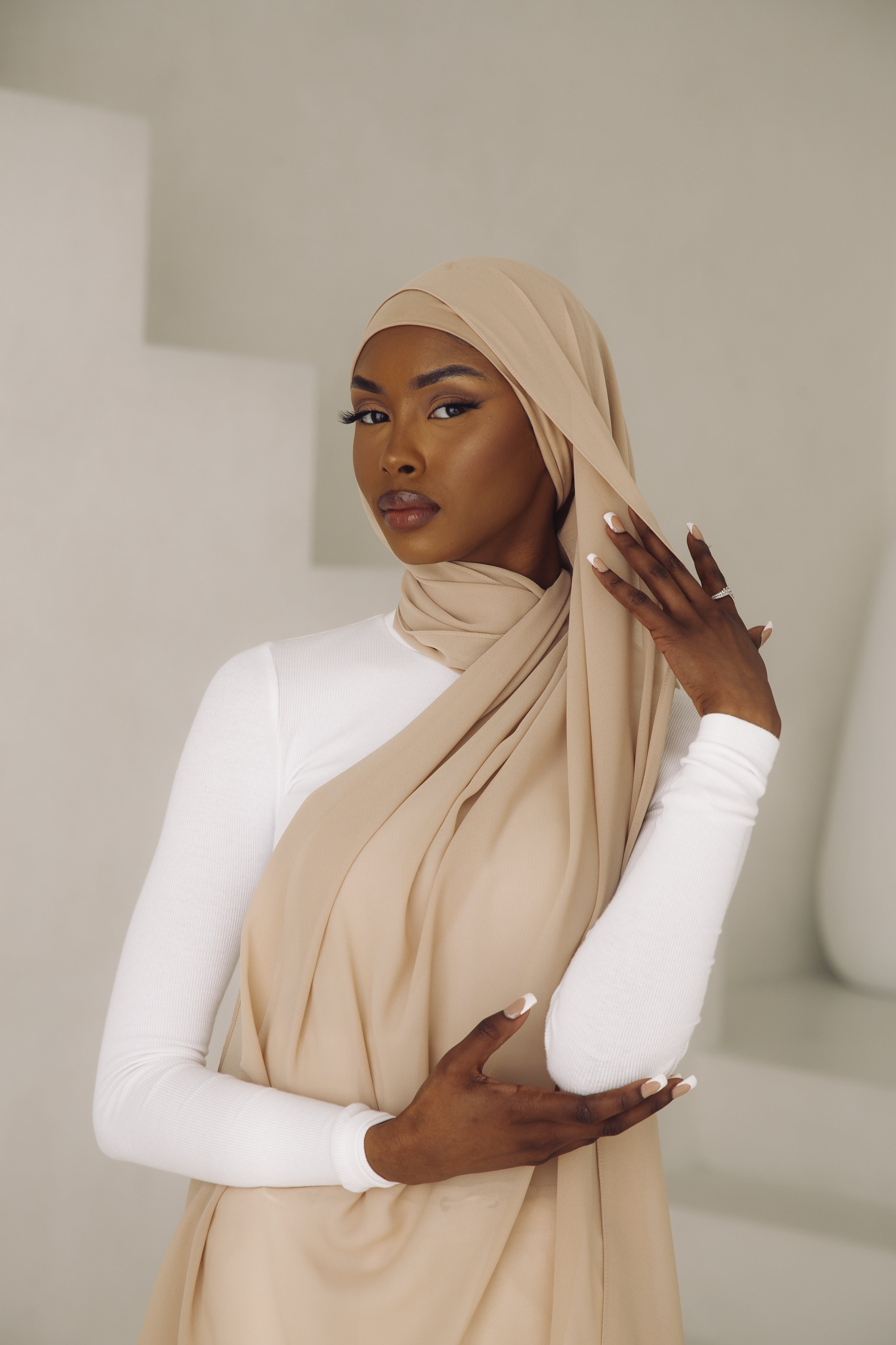 Sand Chiffon Hijab & NON SLIP undercap set – SaharaArray