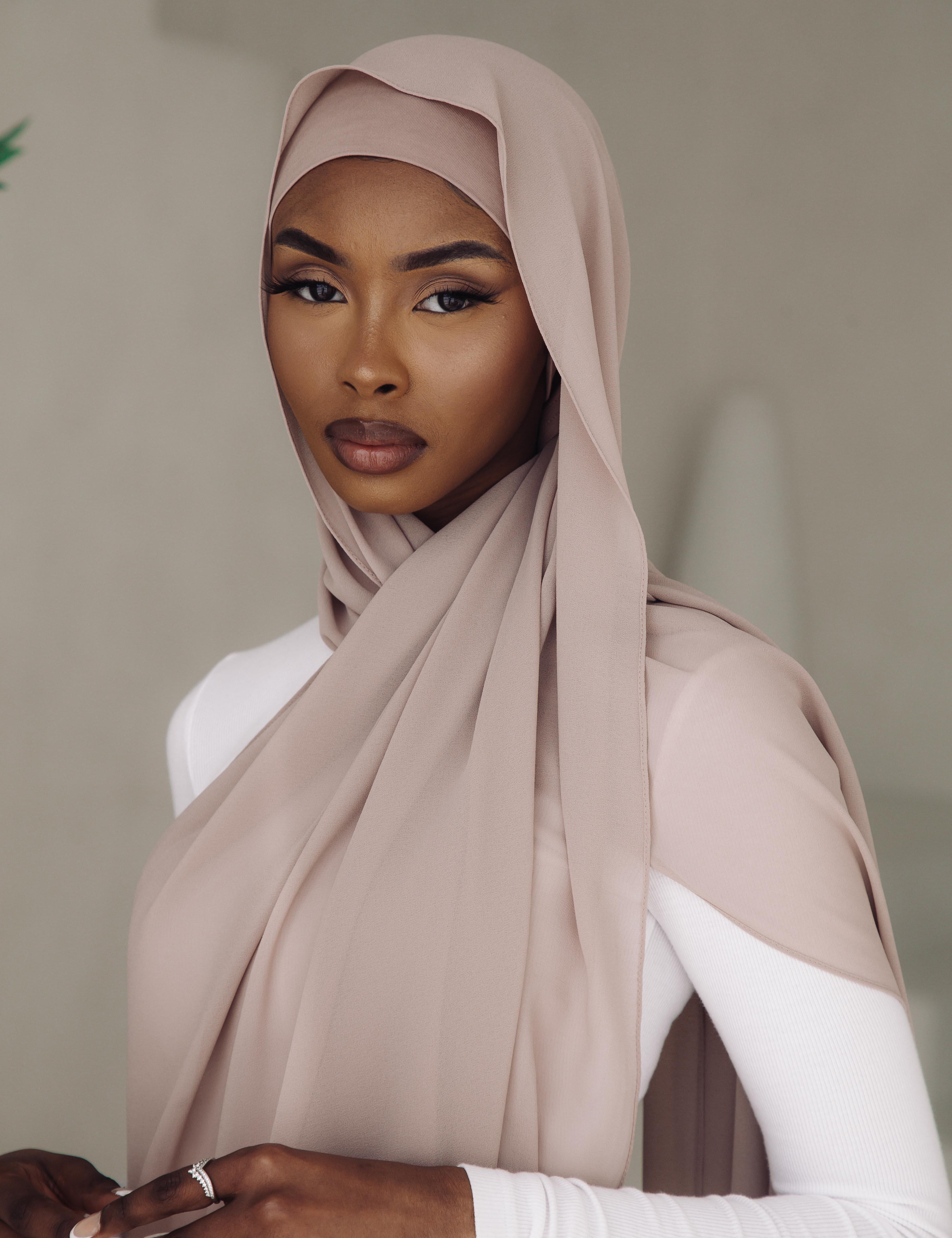 Matching Hijab & Undercap Set - Taupe - Azelefa