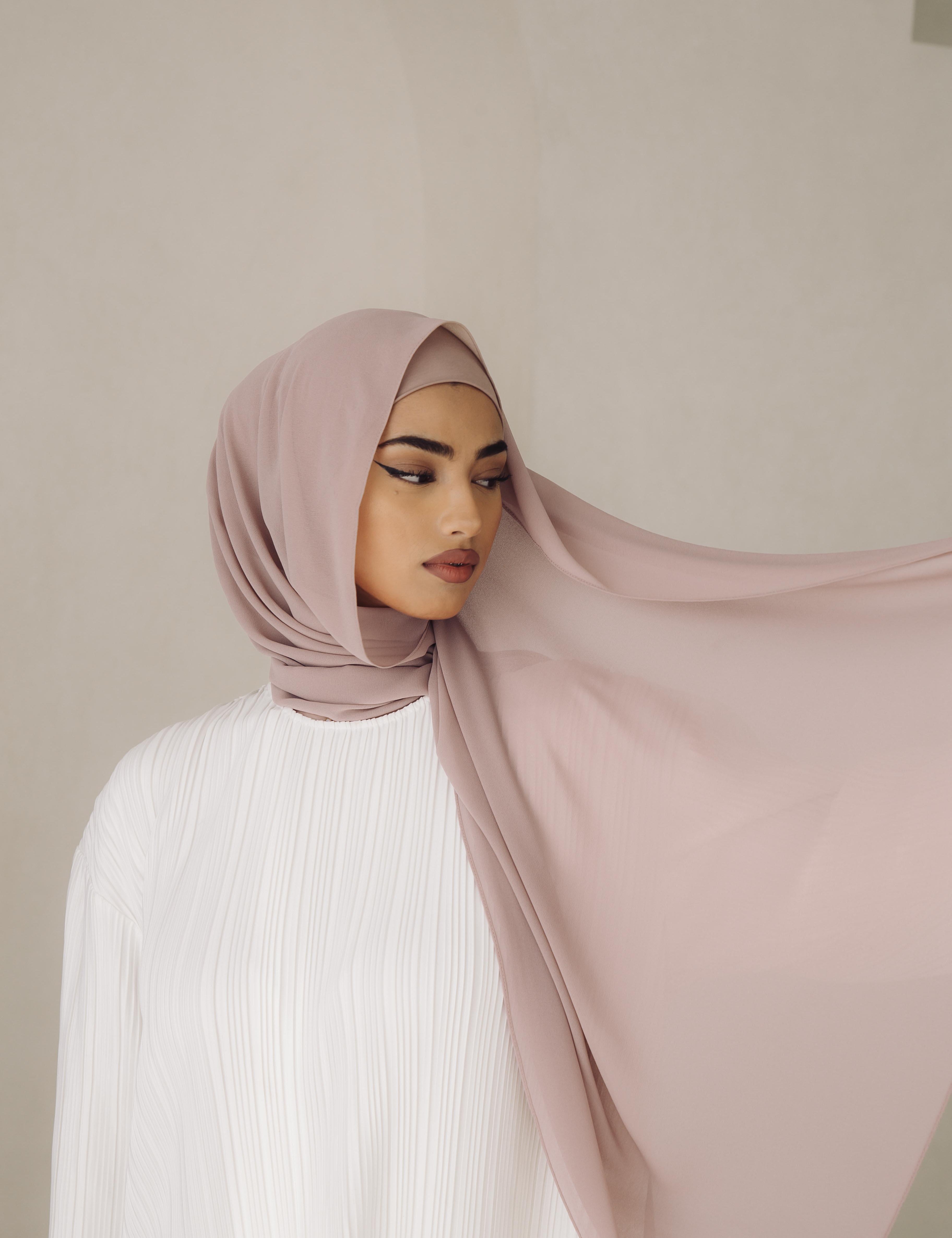 Matching Hijab & Undercap Set - Taupe - Azelefa