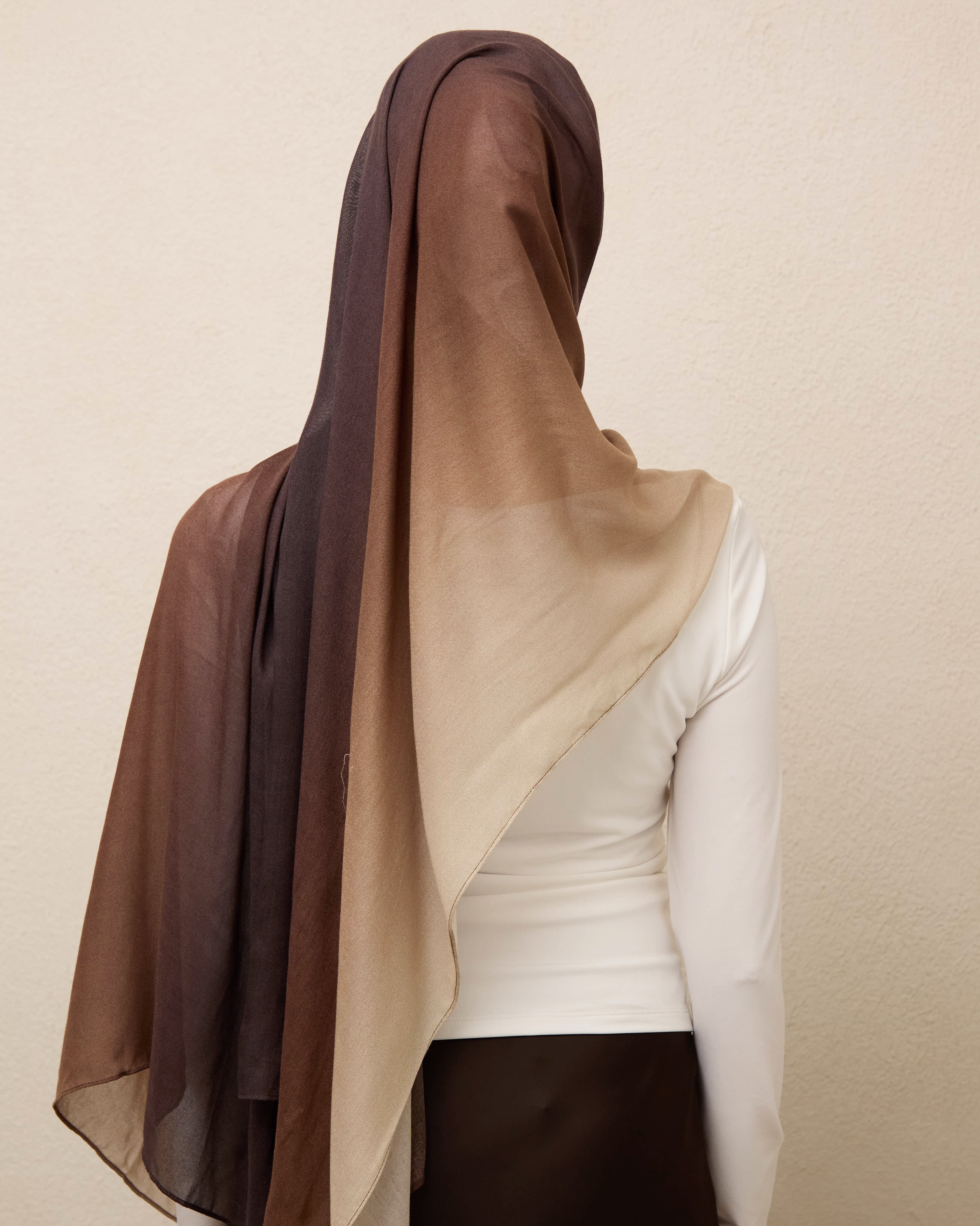Ombré Modal Hijab - Caramel Latte