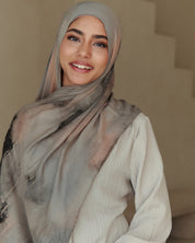 Printed Modal Hijab - Ash Marble