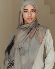 Printed Modal Hijab - Ash Marble