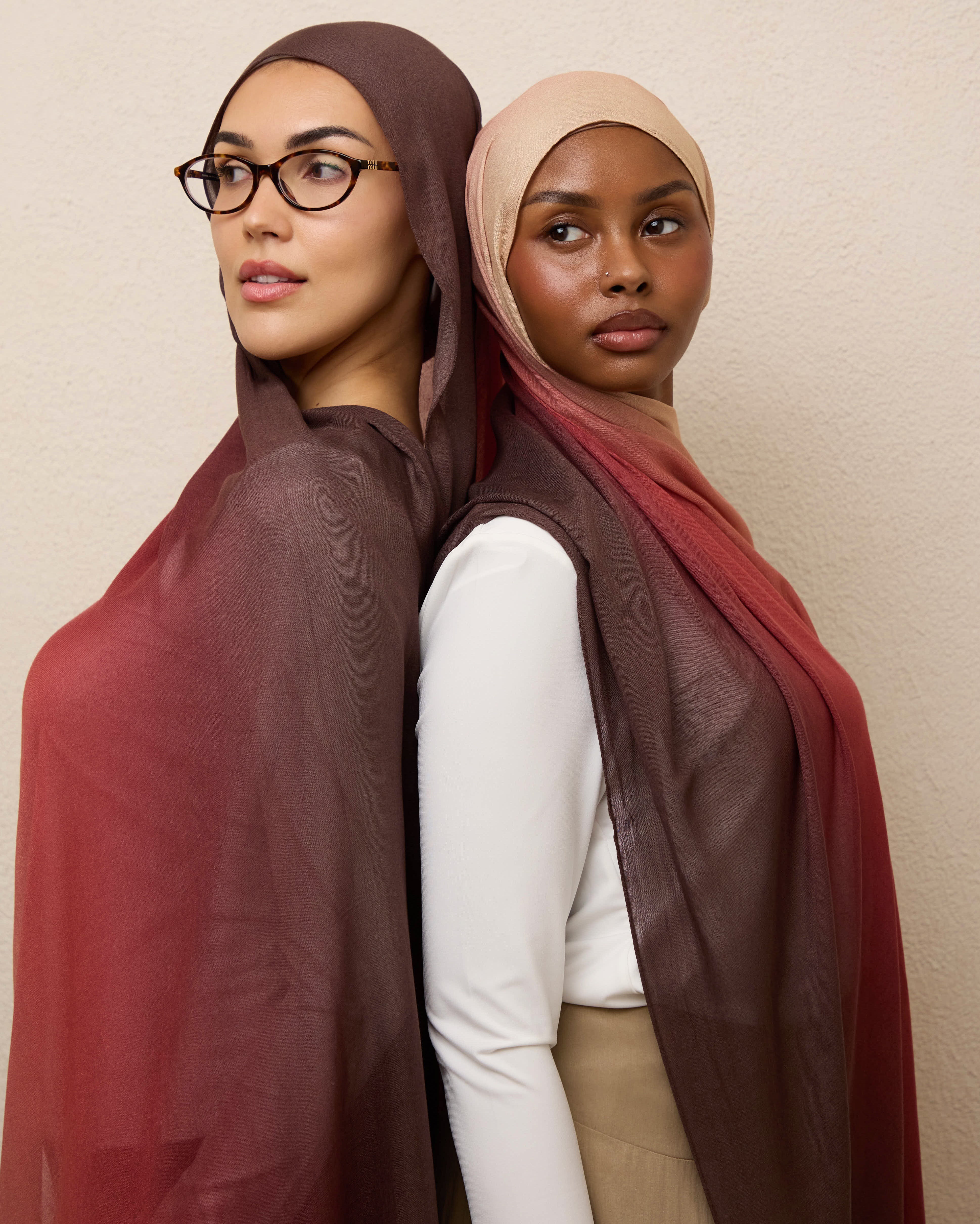 Ombré Modal Hijab - Peach Refresher