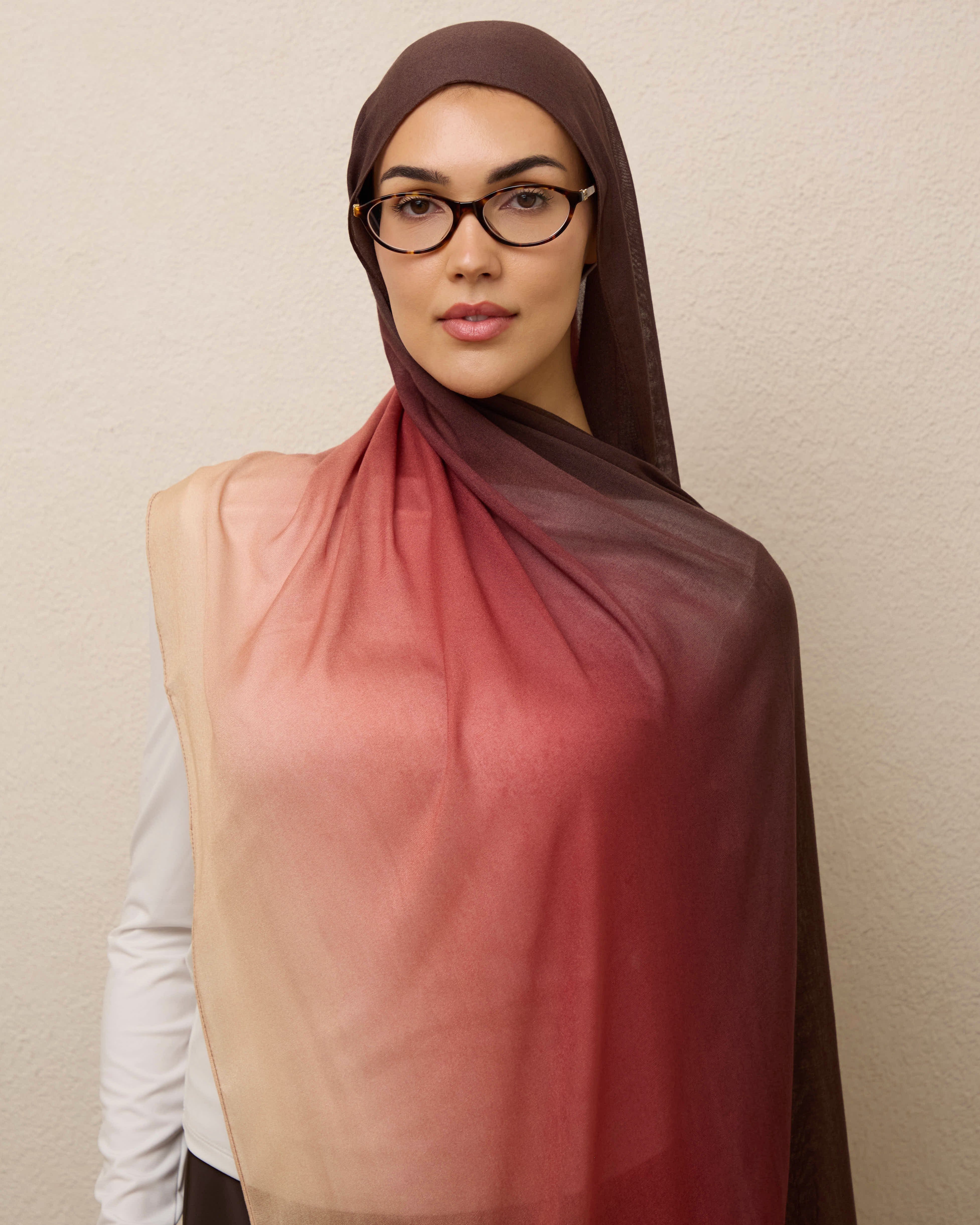 Ombré Modal Hijab - Peach Refresher