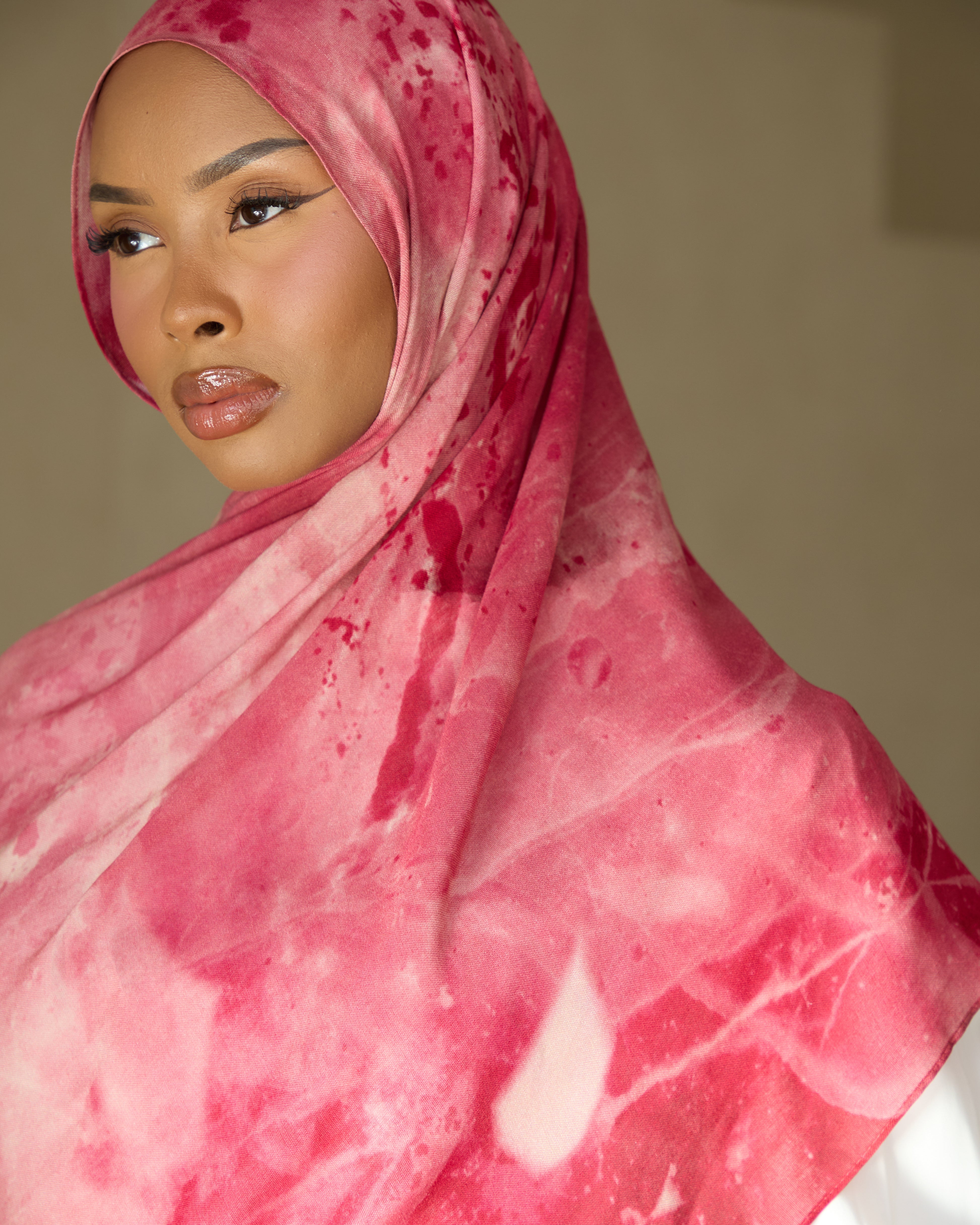 Printed Modal Hijab - Sunberry