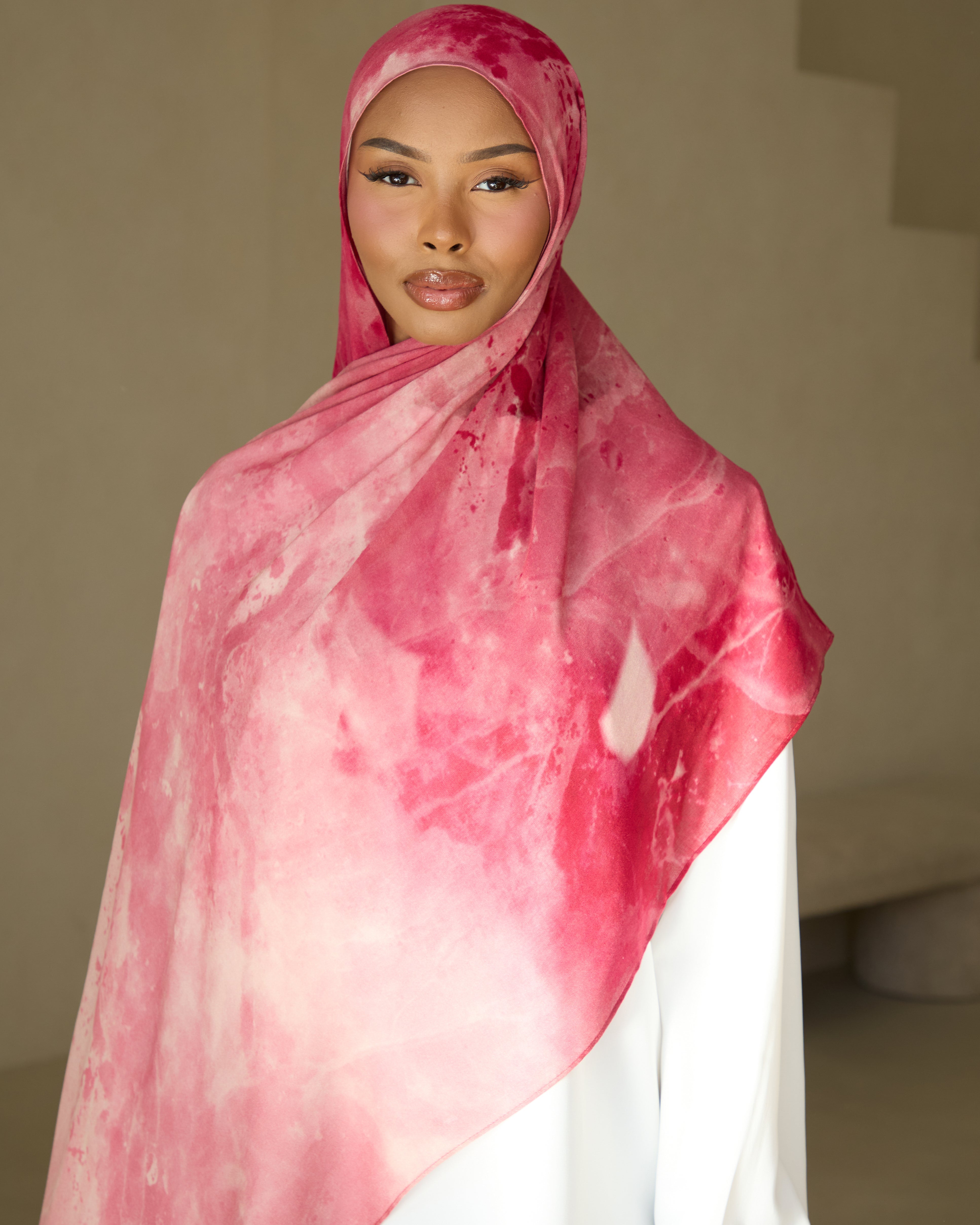 Printed Modal Hijab - Sunberry