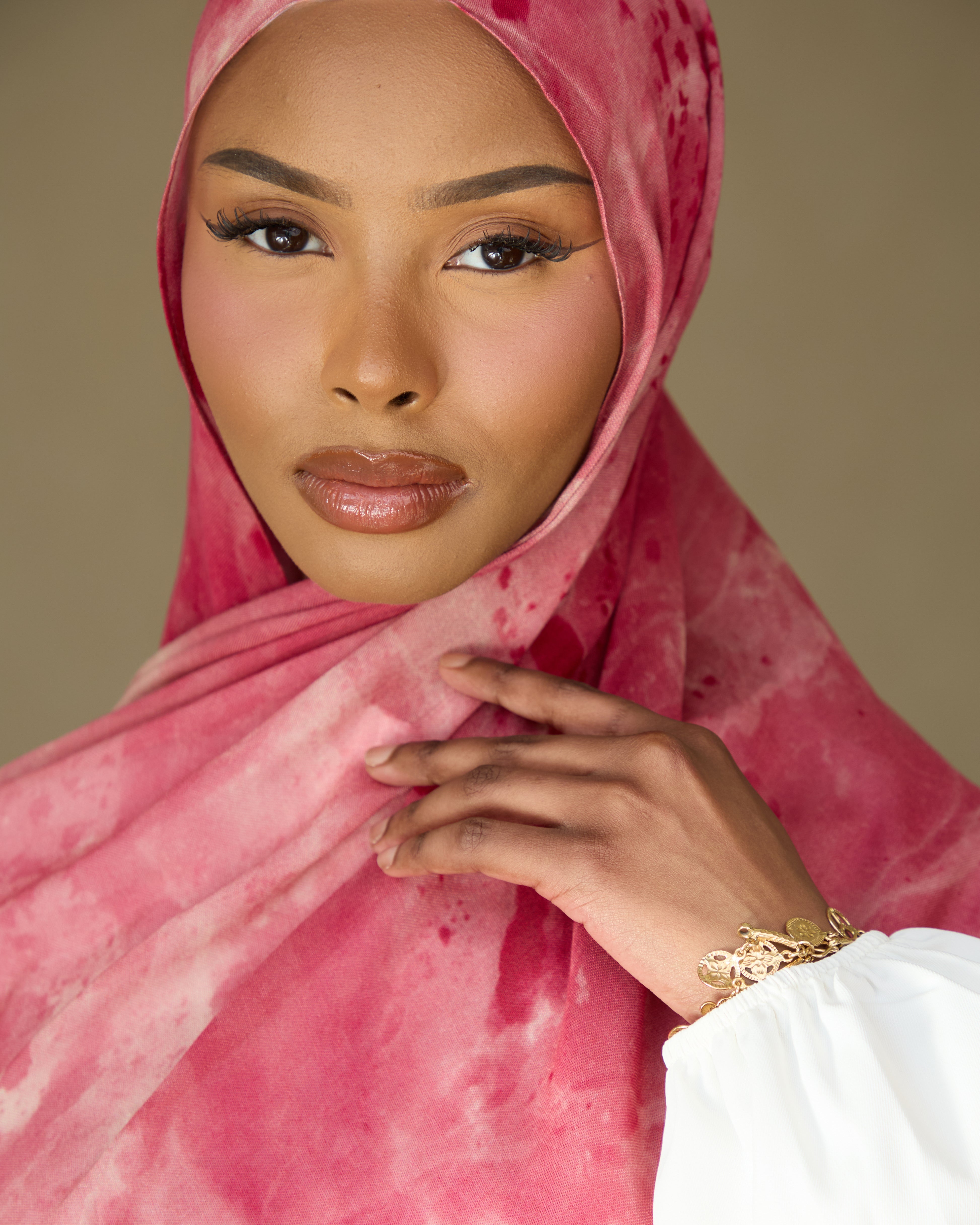 Printed Modal Hijab - Sunberry