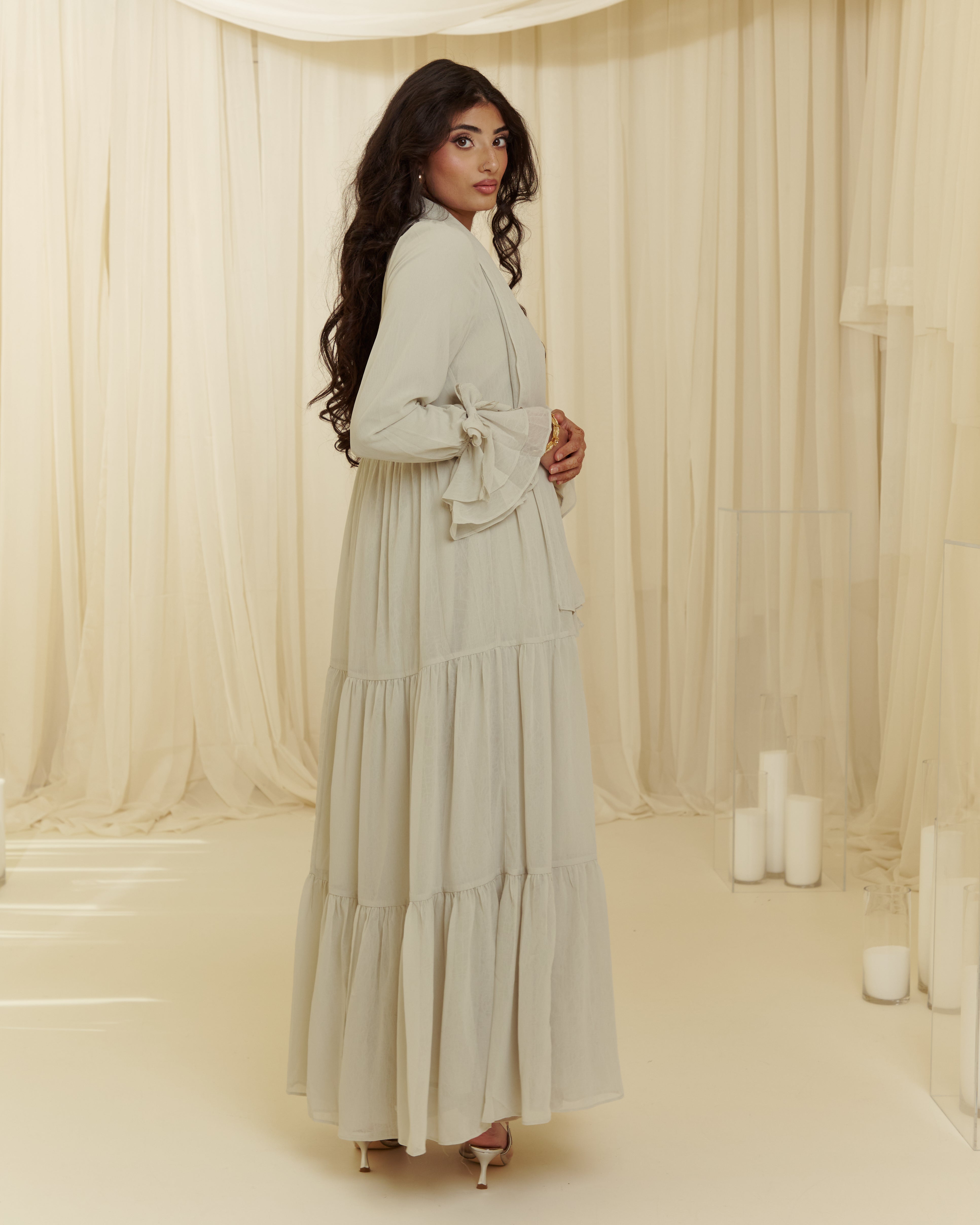 The Muse Abaya - Ivory Sage