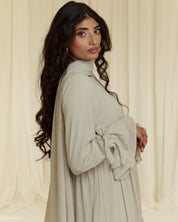 The Muse Abaya - Ivory Sage
