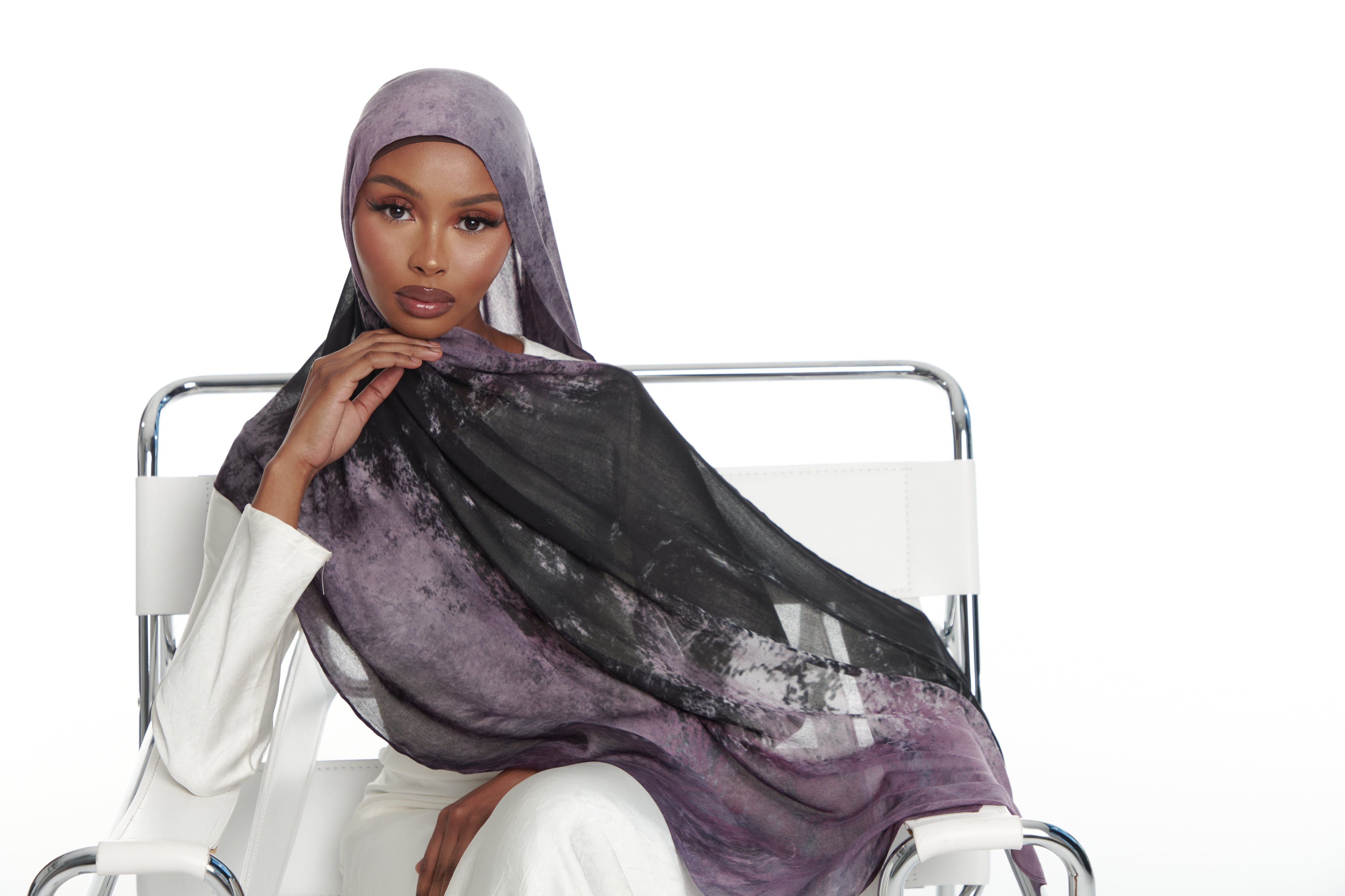 Printed Modal Hijab - Cosmic Waves