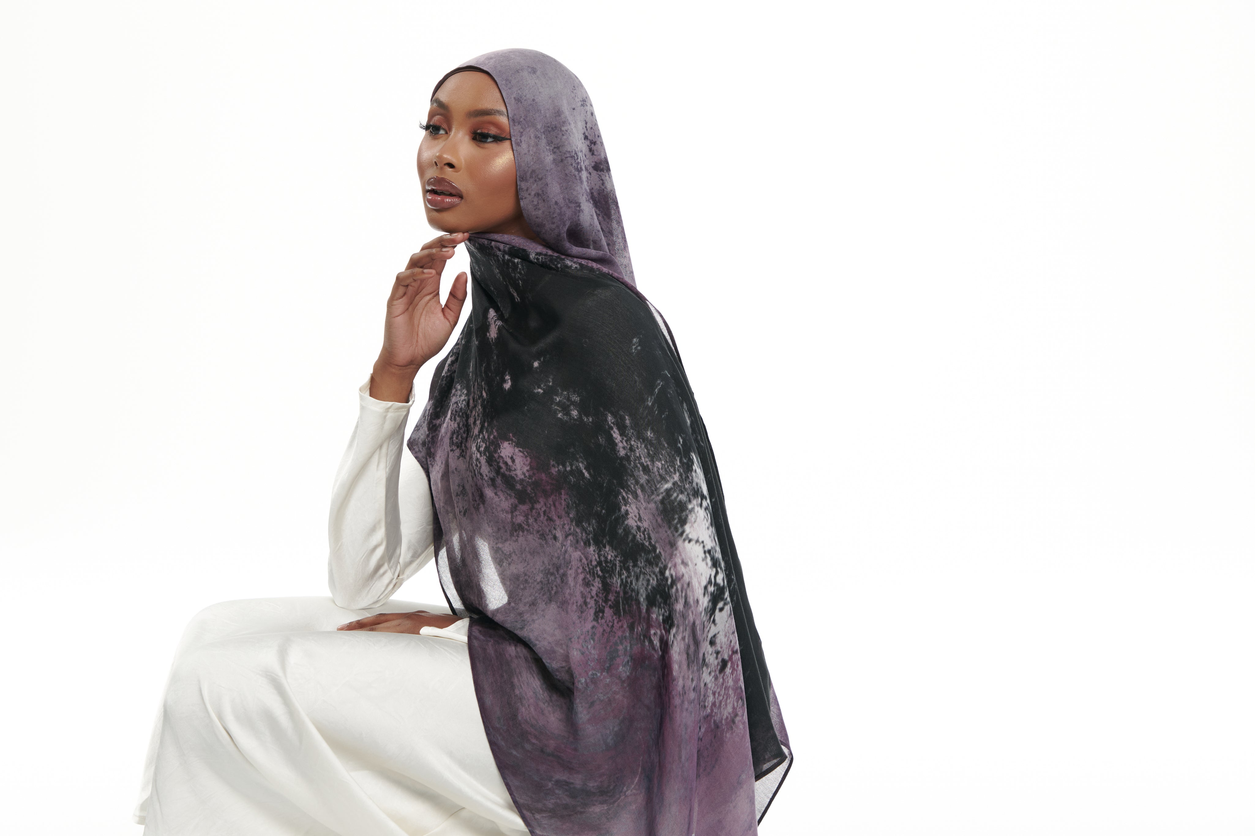 Printed Modal Hijab - Cosmic Waves