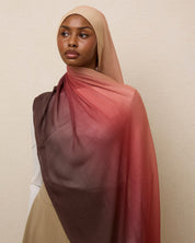 Ombré Modal Hijab - Peach Refresher