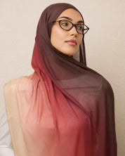 Ombré Modal Hijab - Peach Refresher