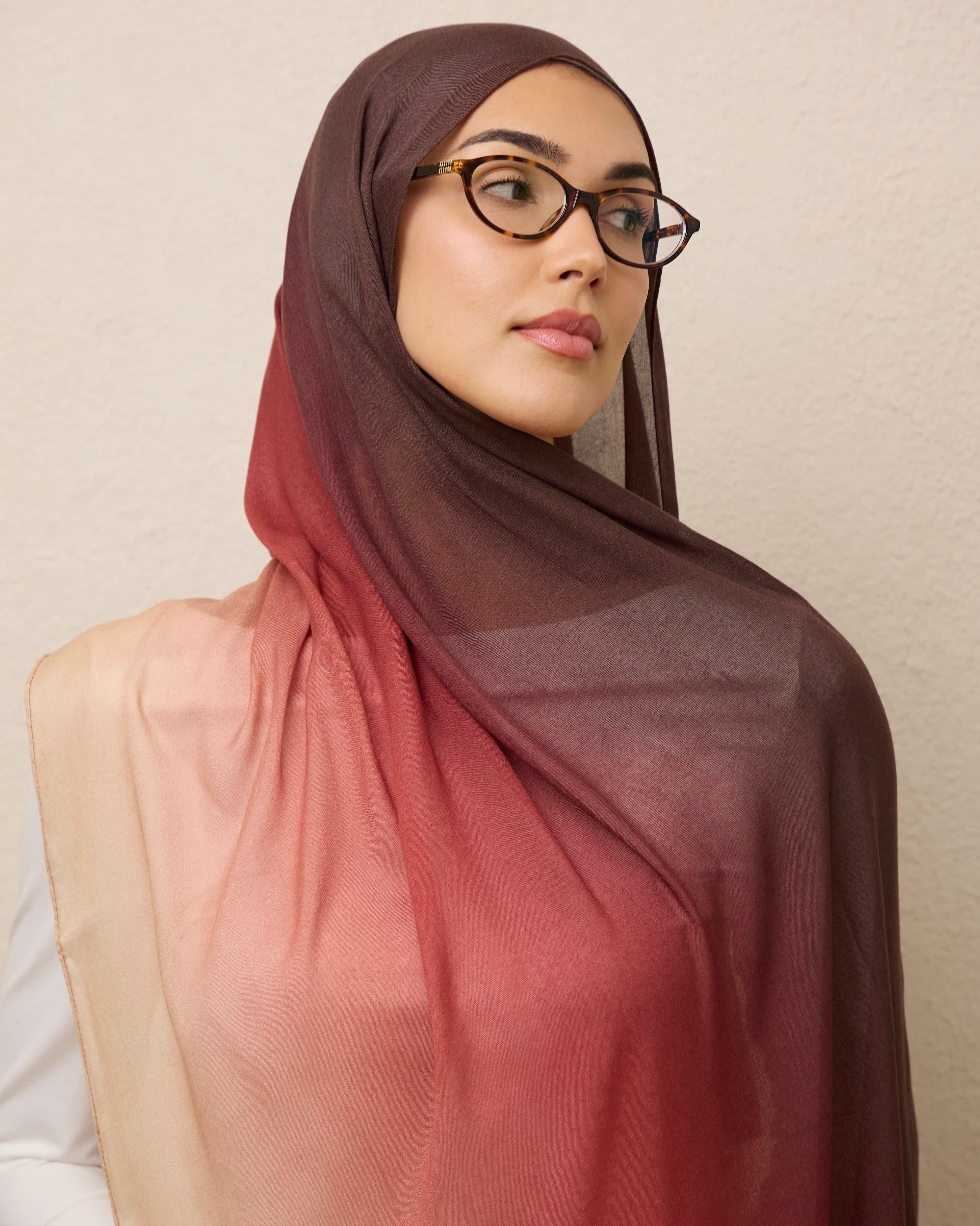 Ombré Modal Hijab - Peach Refresher