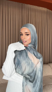 PREORDER - Printed Modal Hijab - Ocean Fog