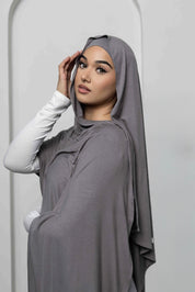 Jersey Matching Hijab & Undercap Set - Hazelnut Gray