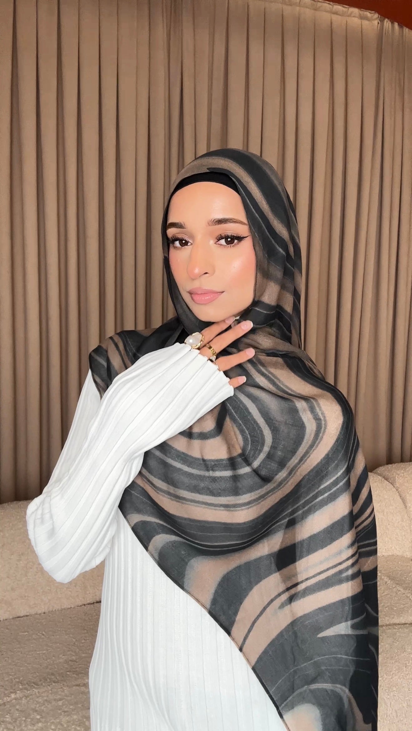 Printed Modal Hijab - Brewed – AZELEFA