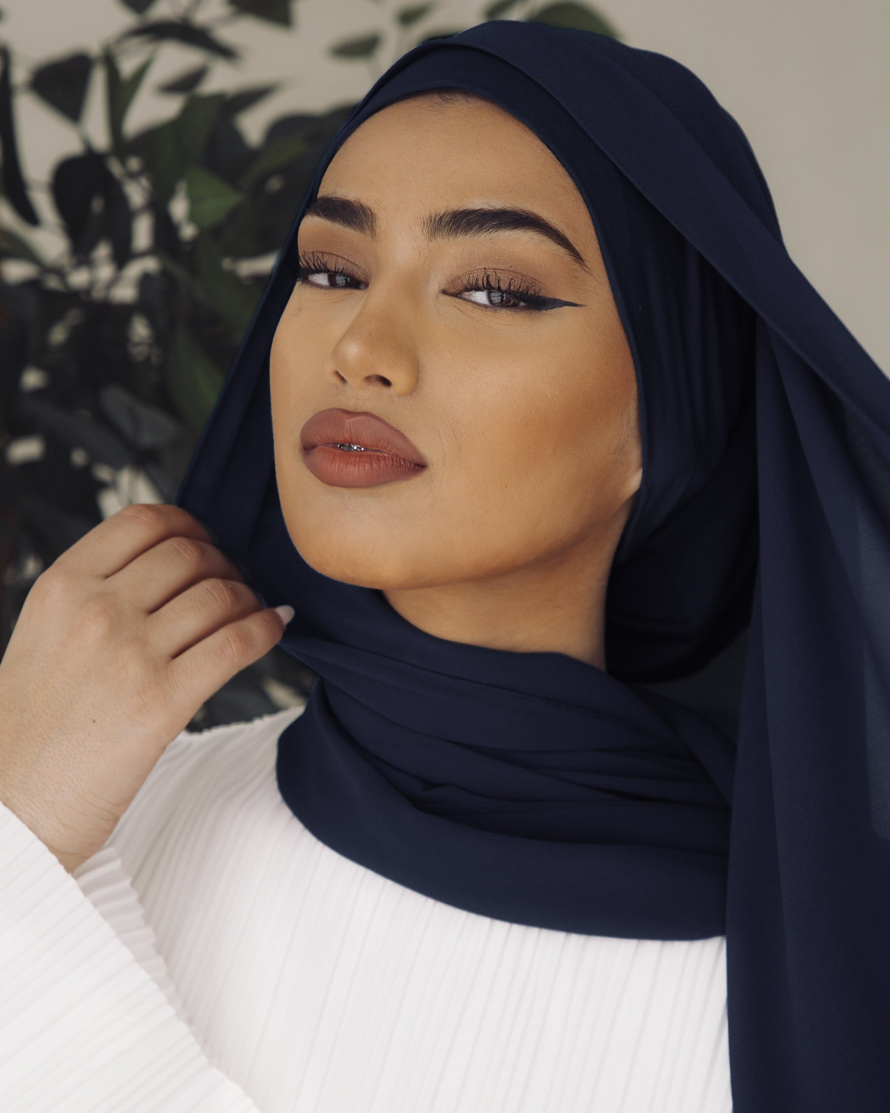 Matching Hijab & Undercap Set - Navy Blue