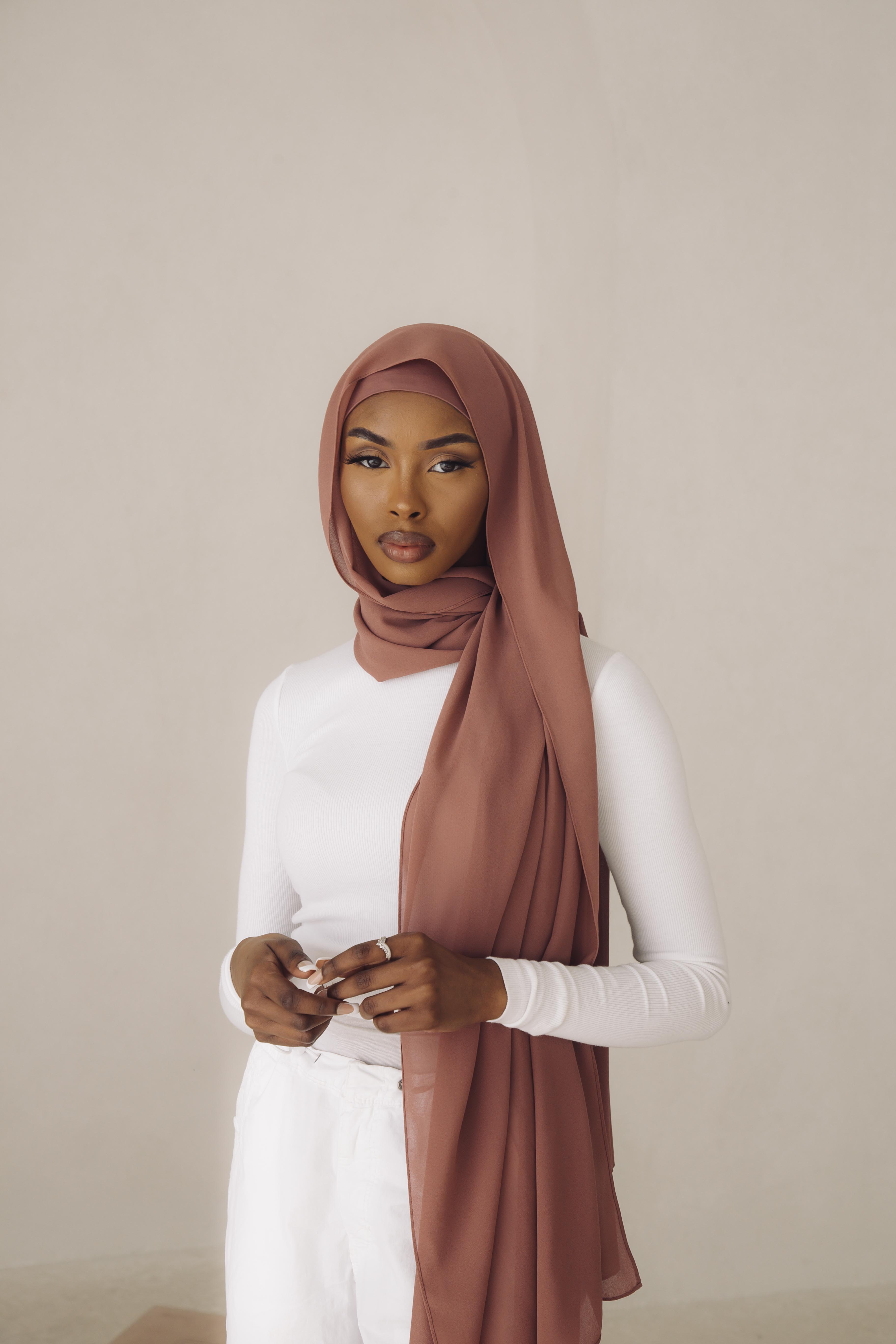 Premium Chiffon Hijab - Coral