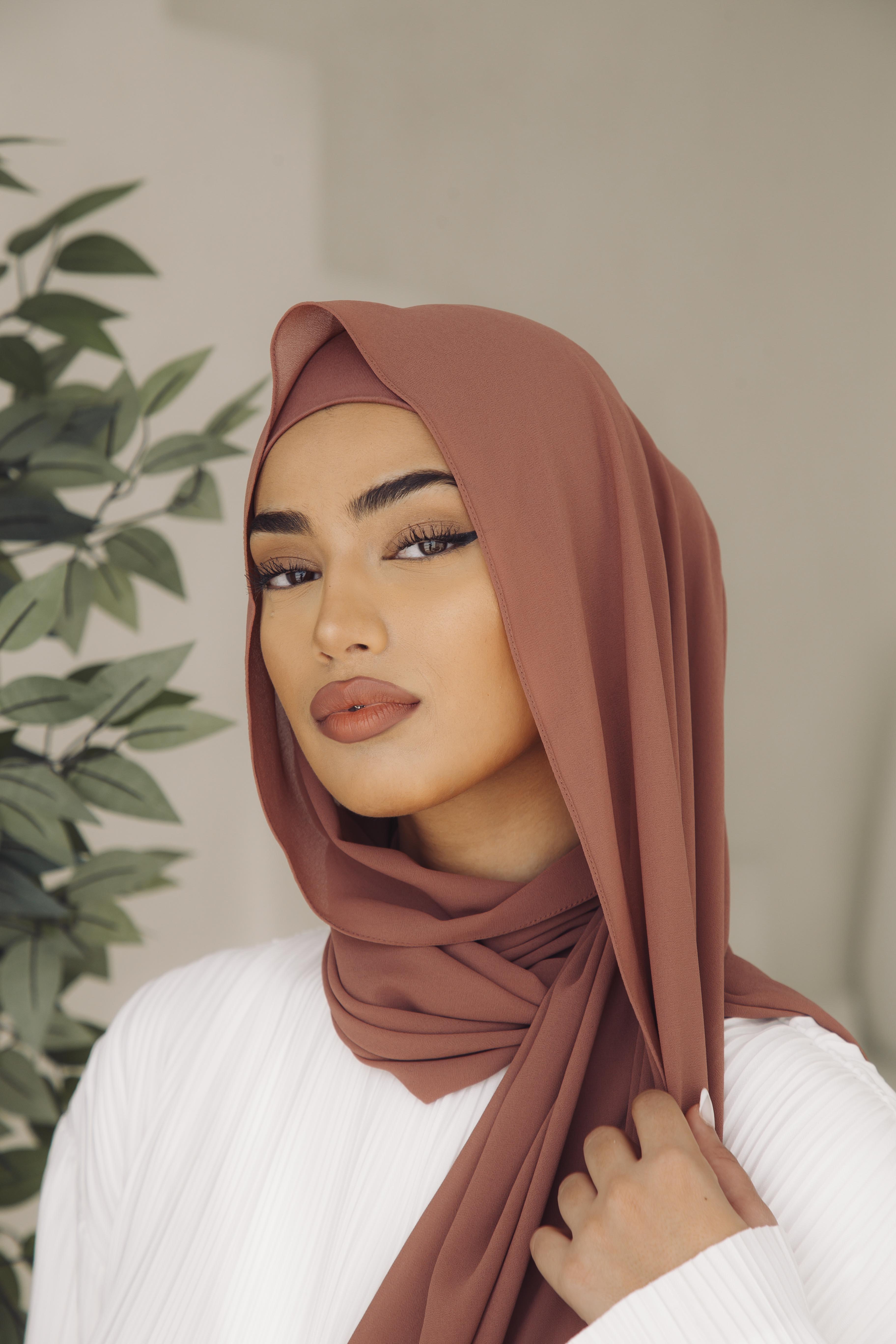 Premium Chiffon Hijab - Coral