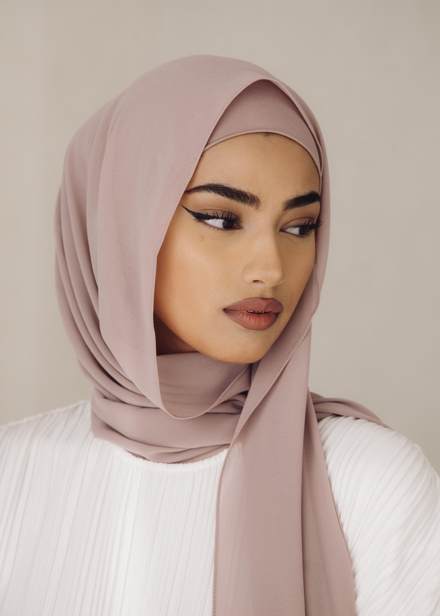 Premium Chiffon Hijab - Taupe