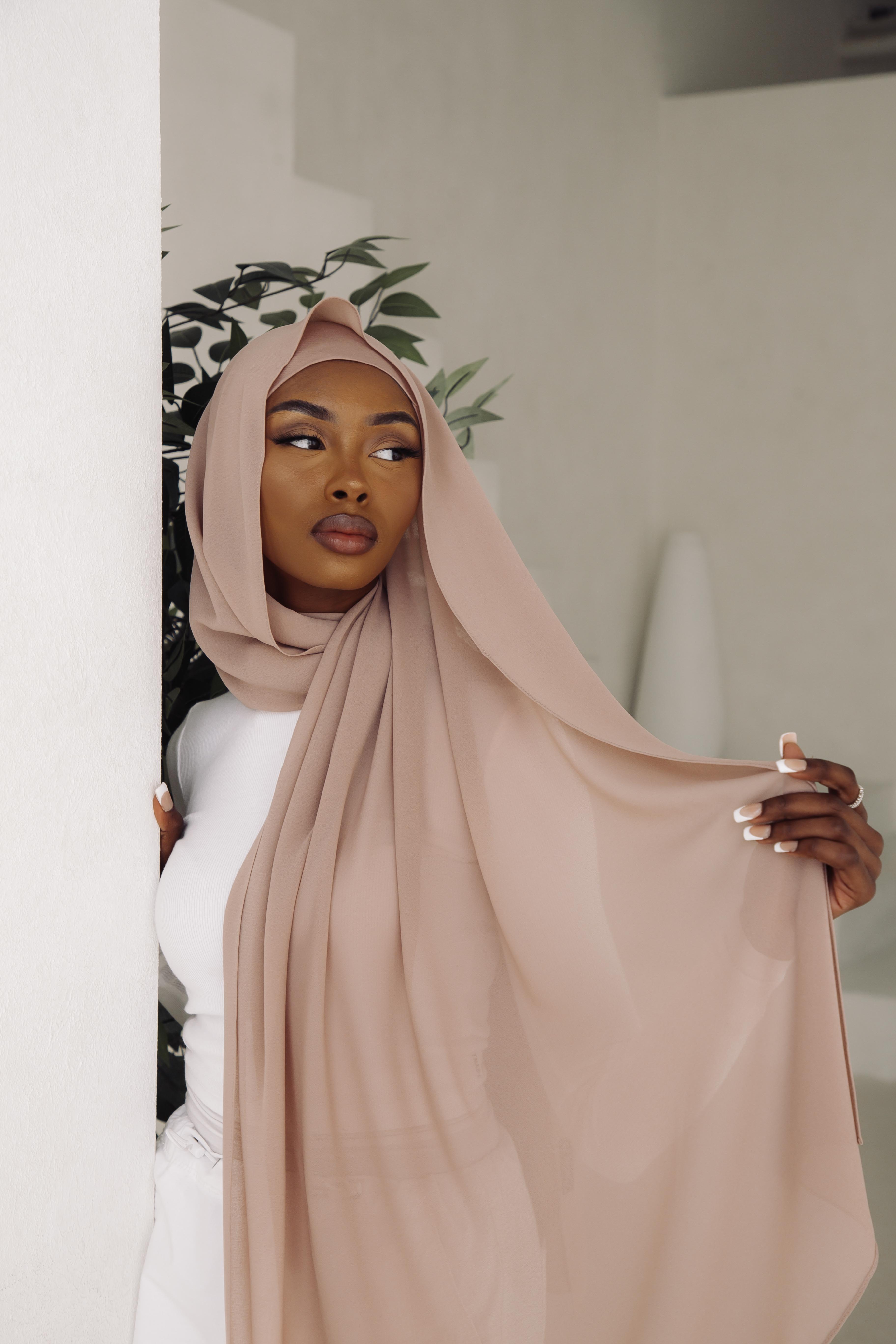 Premium Chiffon Hijab - Blush