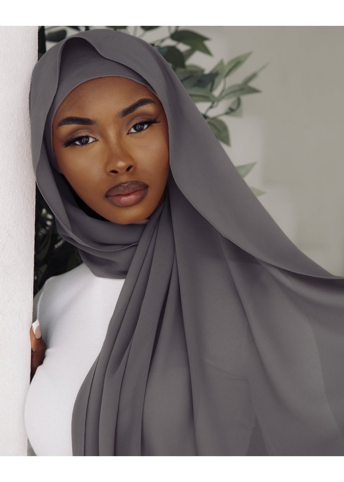 Matching Hijab & Undercap Set - Dark Gray