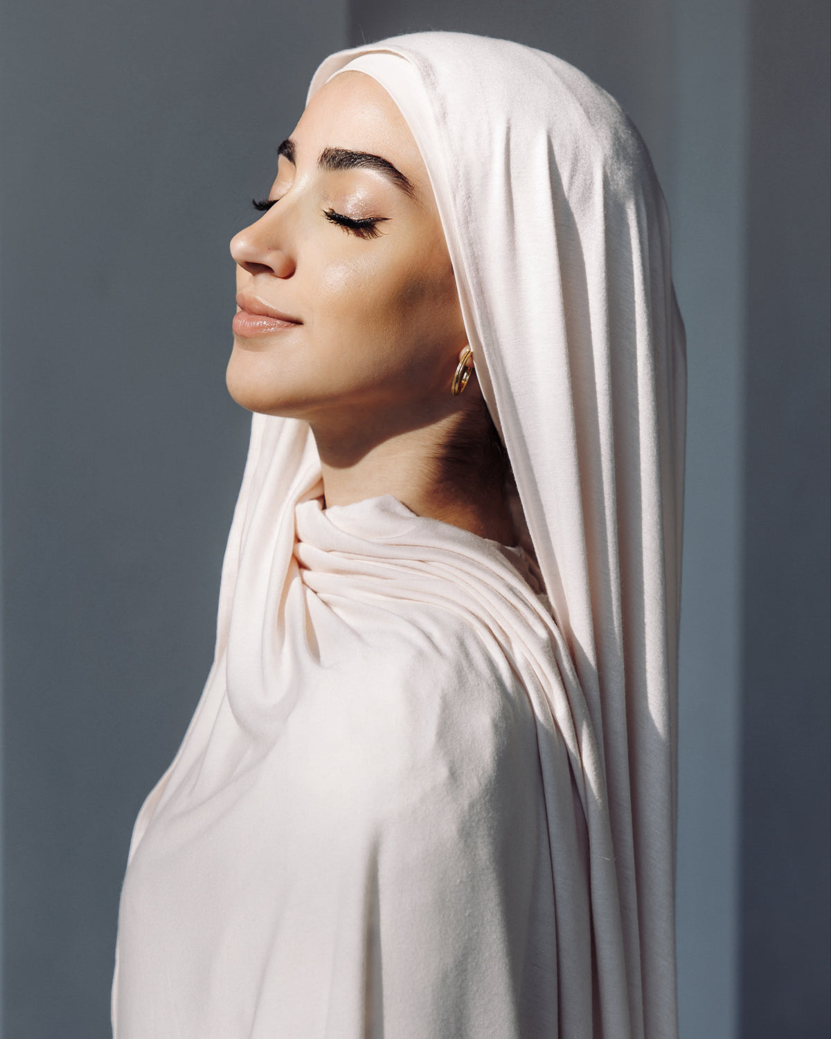 Jersey Matching Hijab & Undercap Set - Ivory
