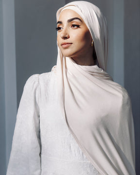 Jersey Matching Hijab & Undercap Set - Almond