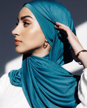 Jersey Matching Hijab & Undercap Set - Evergreen