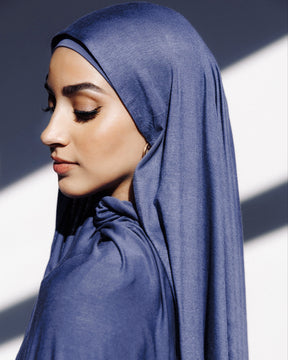 Jersey Matching Hijab & Undercap Set - Indigo