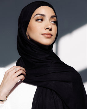 Jersey Matching Hijab & Undercap Set - Noir