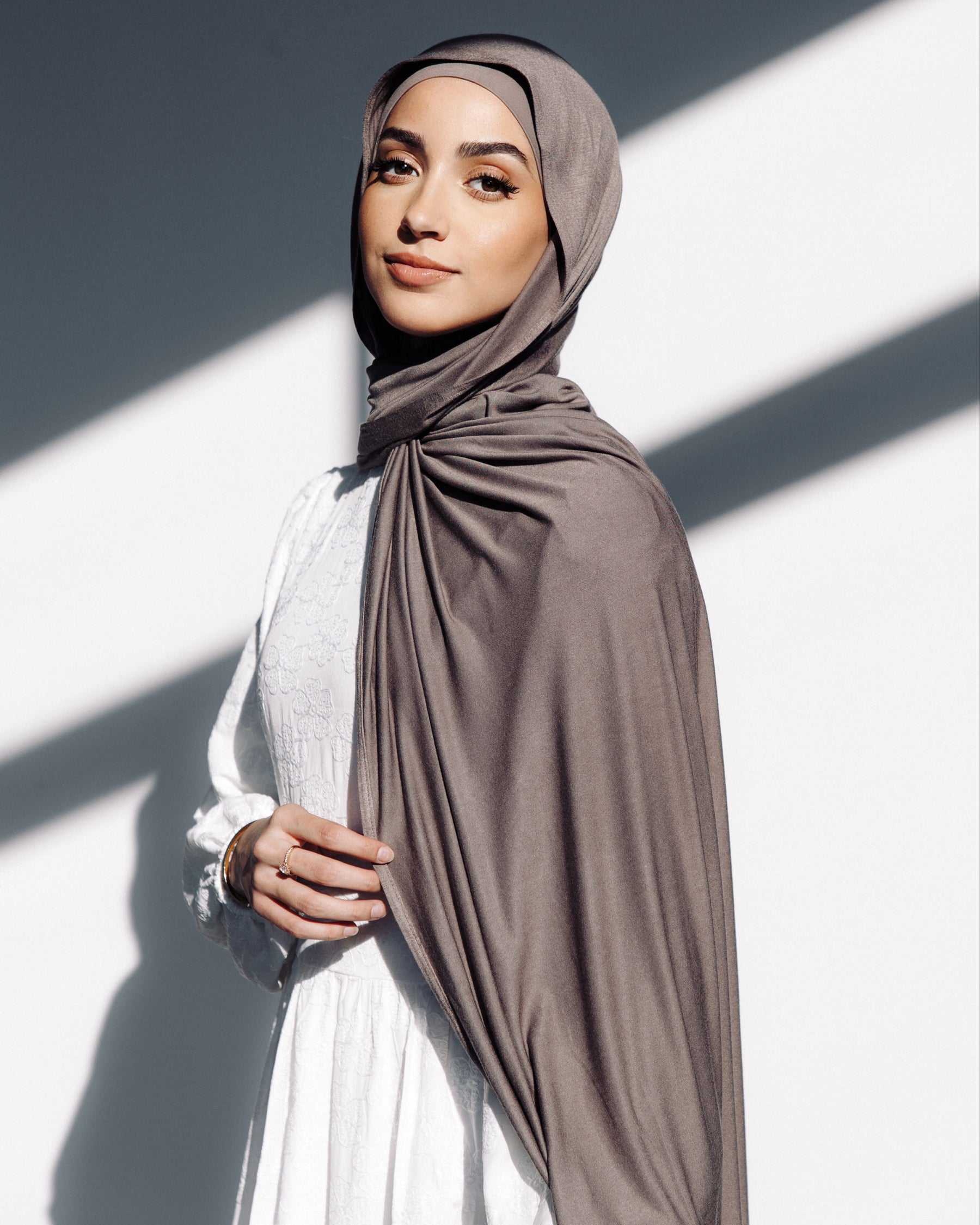 Jersey Matching Hijab & Undercap Set - Hazelnut