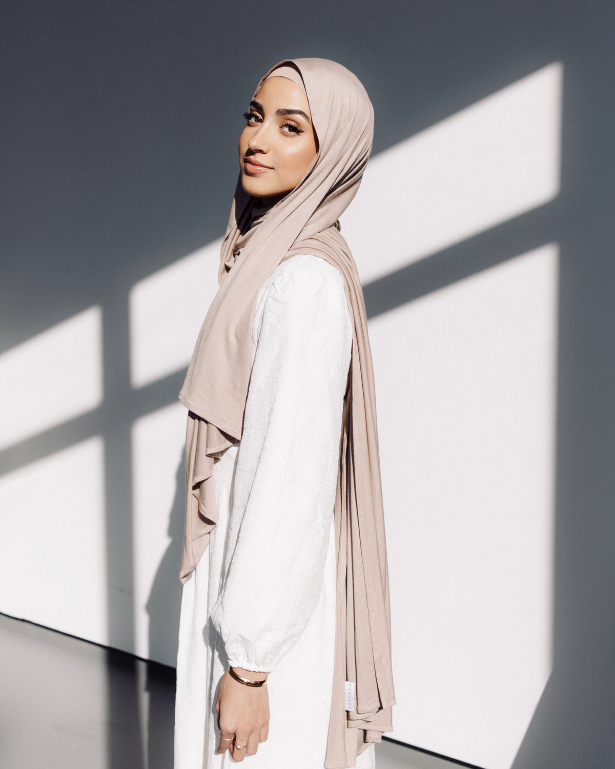 Jersey Matching Hijab & Undercap Set - Bone