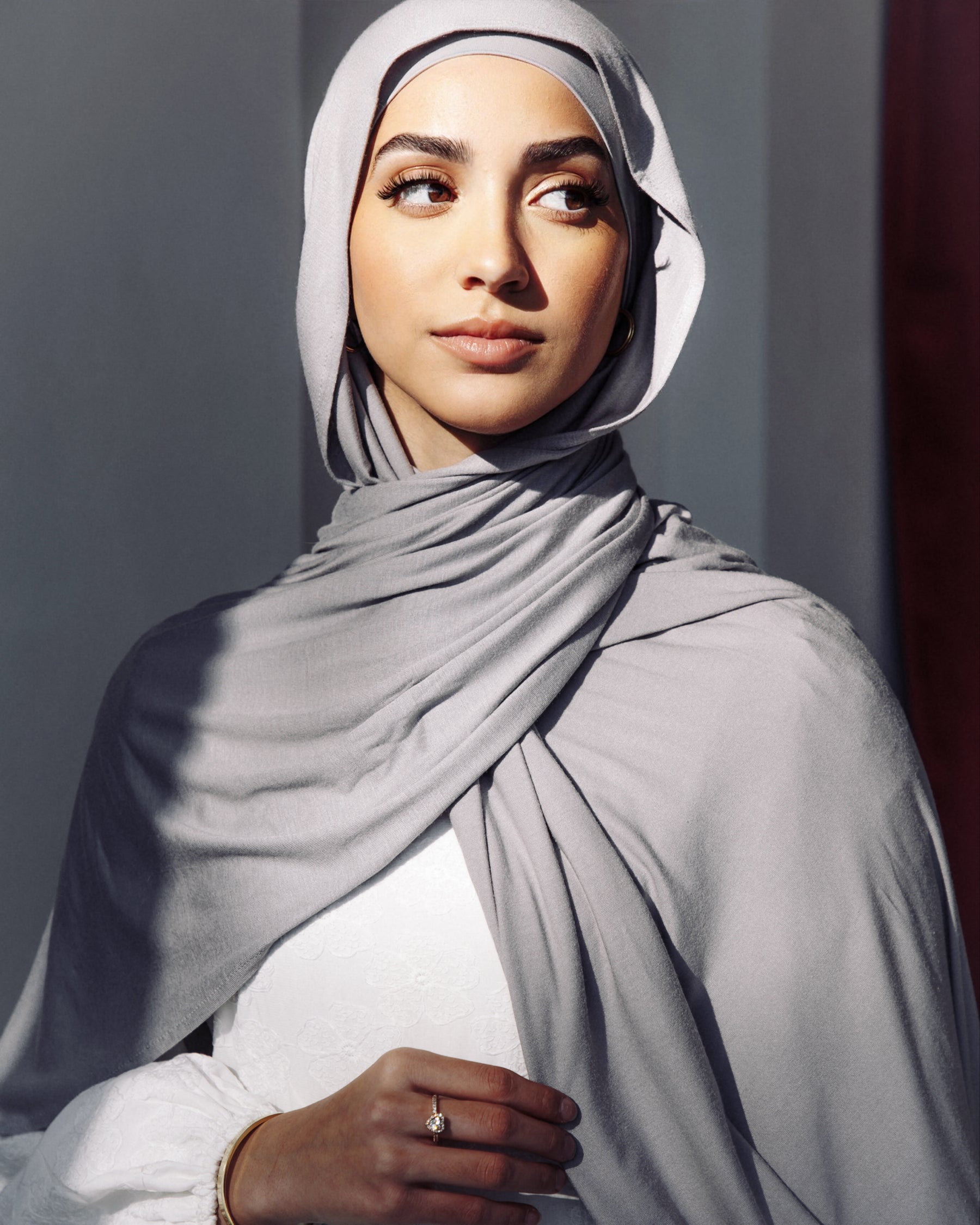 Jersey Matching Hijab & Undercap Set - Cloud