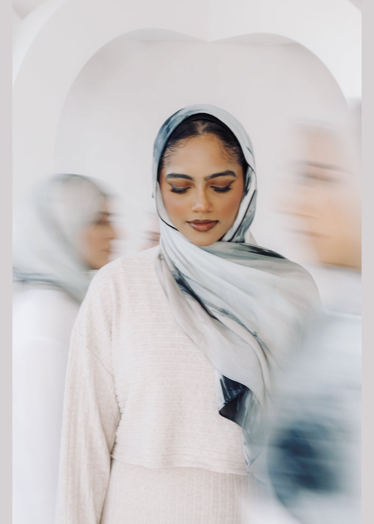 Printed Modal Hijab - Monochrome