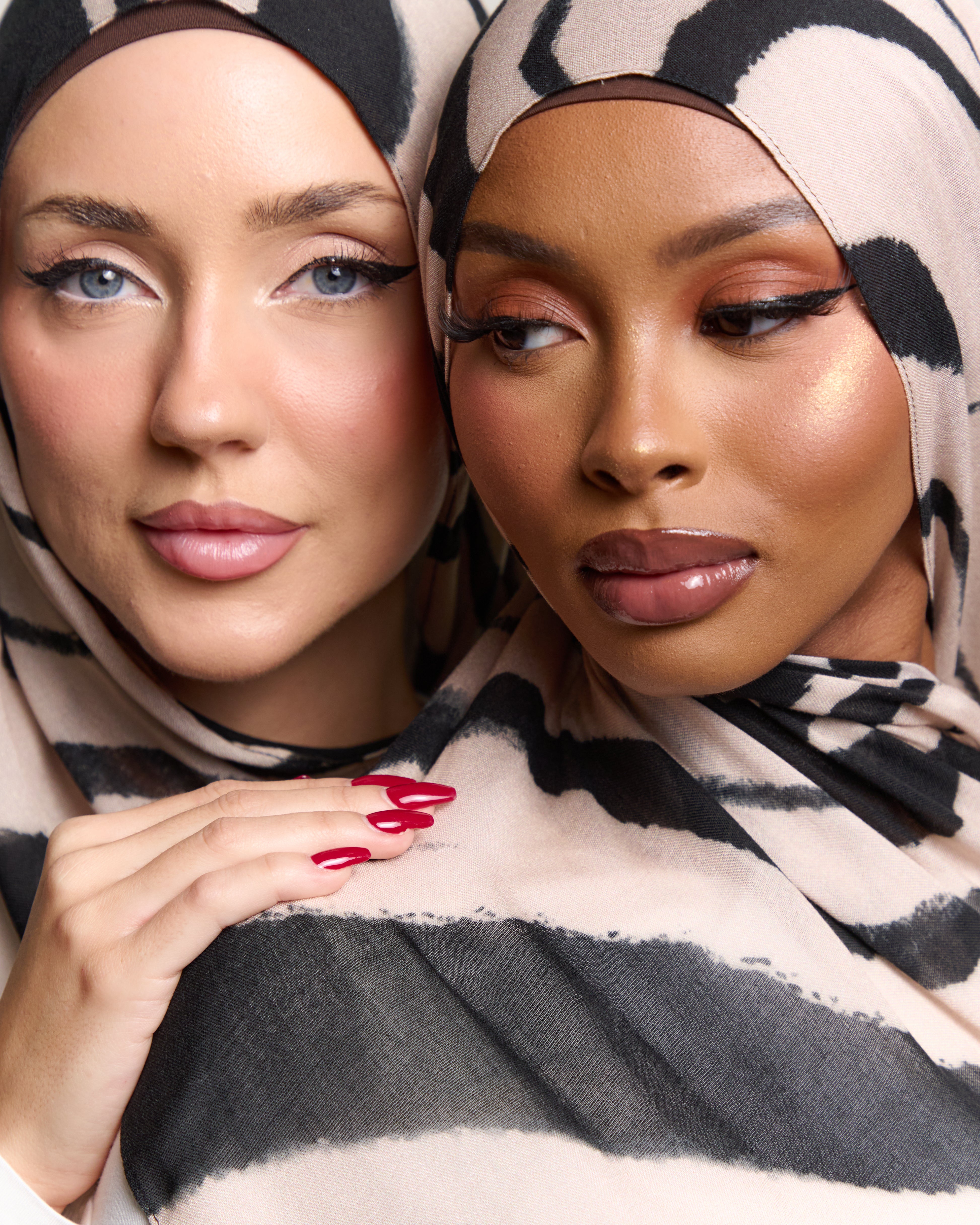 Printed Modal Hijab - Ink Rivers