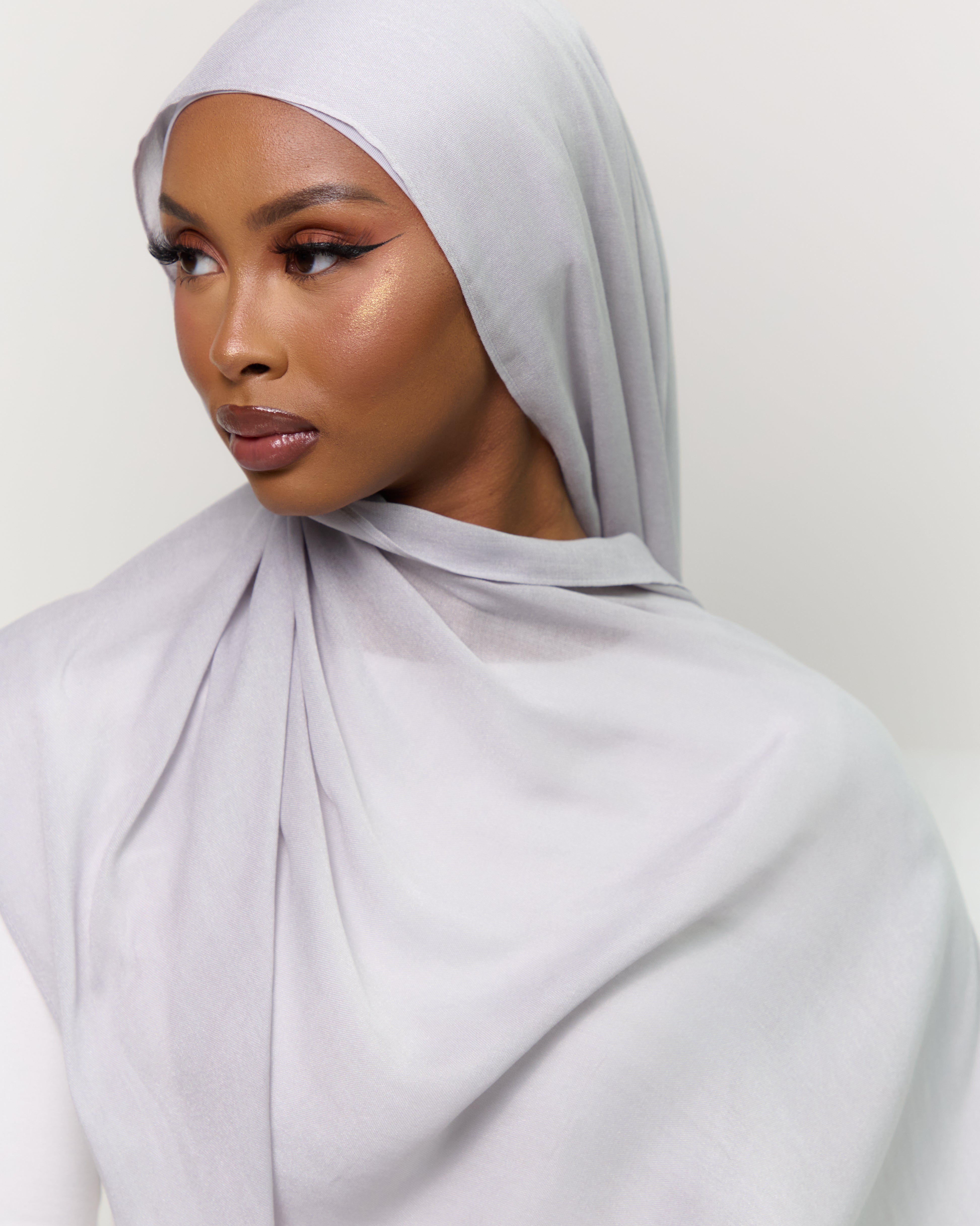 Modal Matching Hijab & Undercap Set - Silver Sand