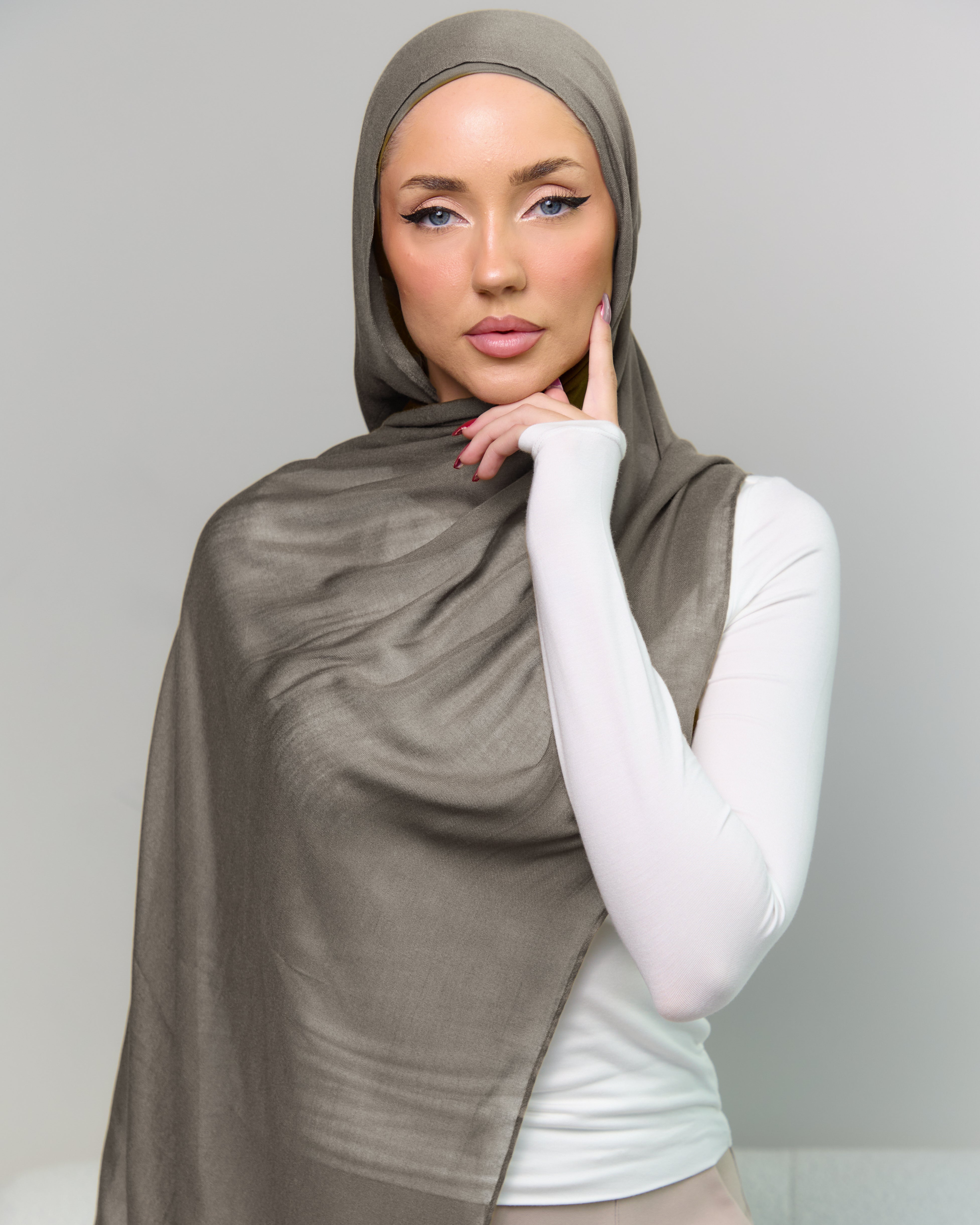 Modal Matching Hijab & Undercap Set - Toasted Almond