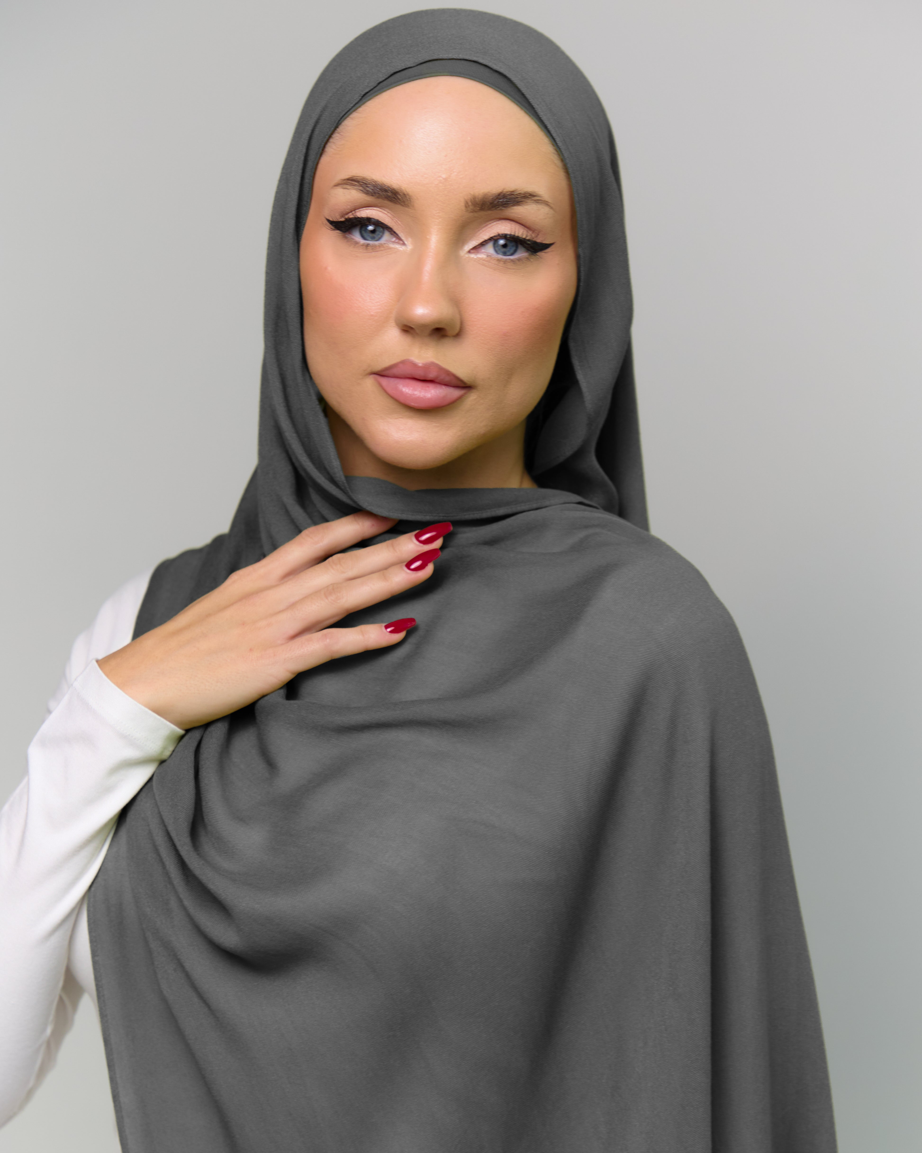 Modal Matching Hijab & Undercap Set - Slate Stone