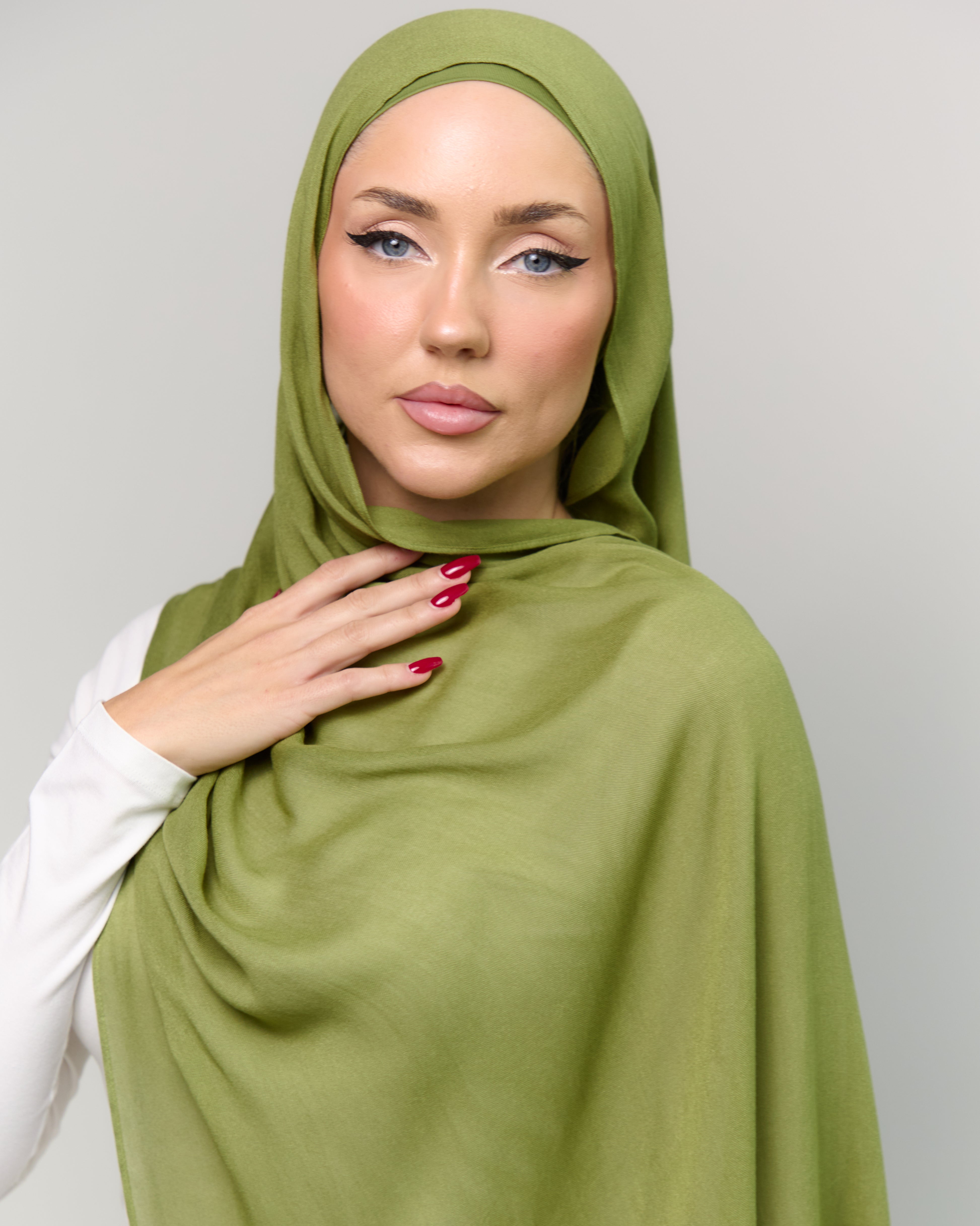 Modal Matching Hijab & Undercap Set - Olive Grove – AZELEFA