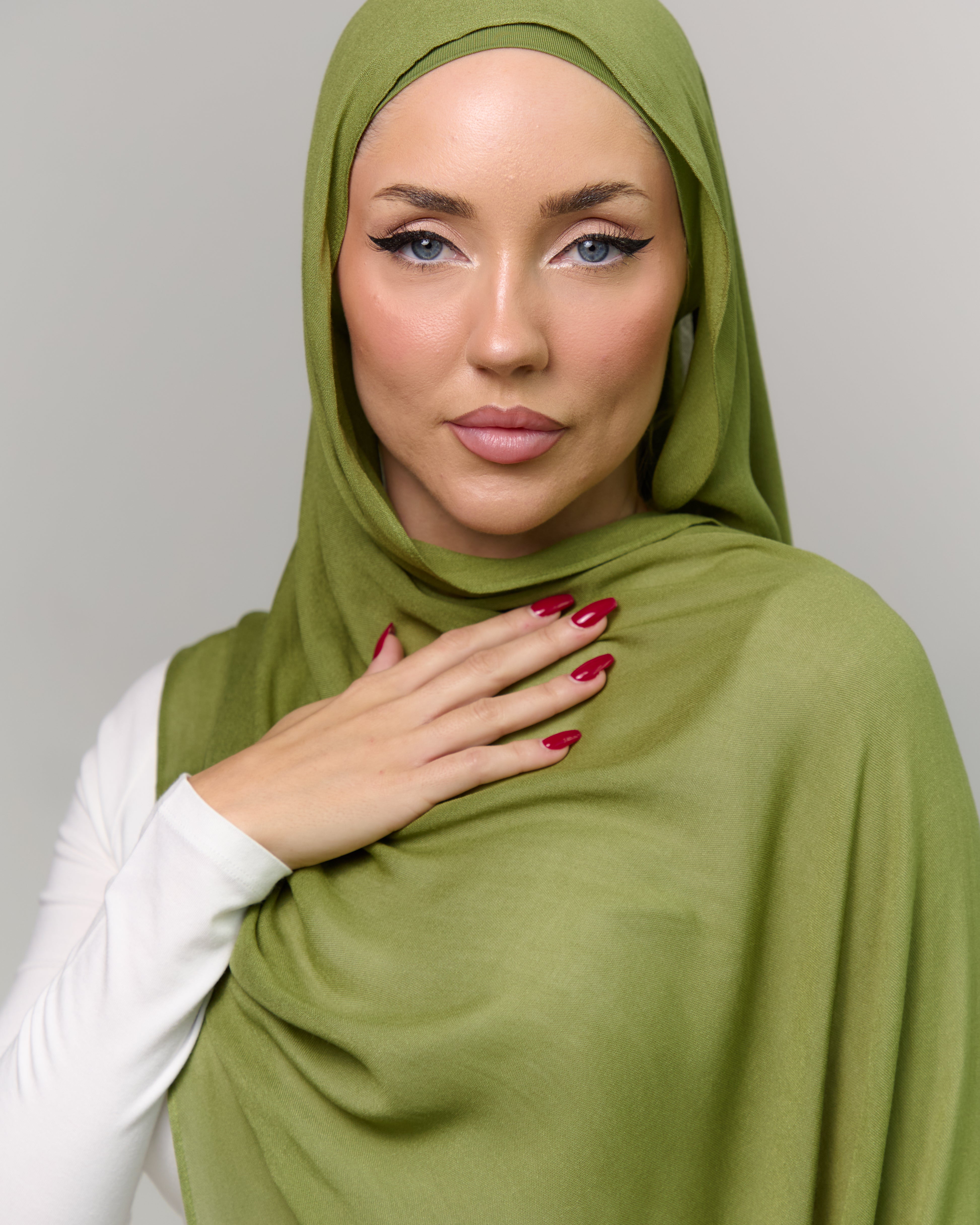 Modal Matching Hijab & Undercap Set - Olive Grove – AZELEFA