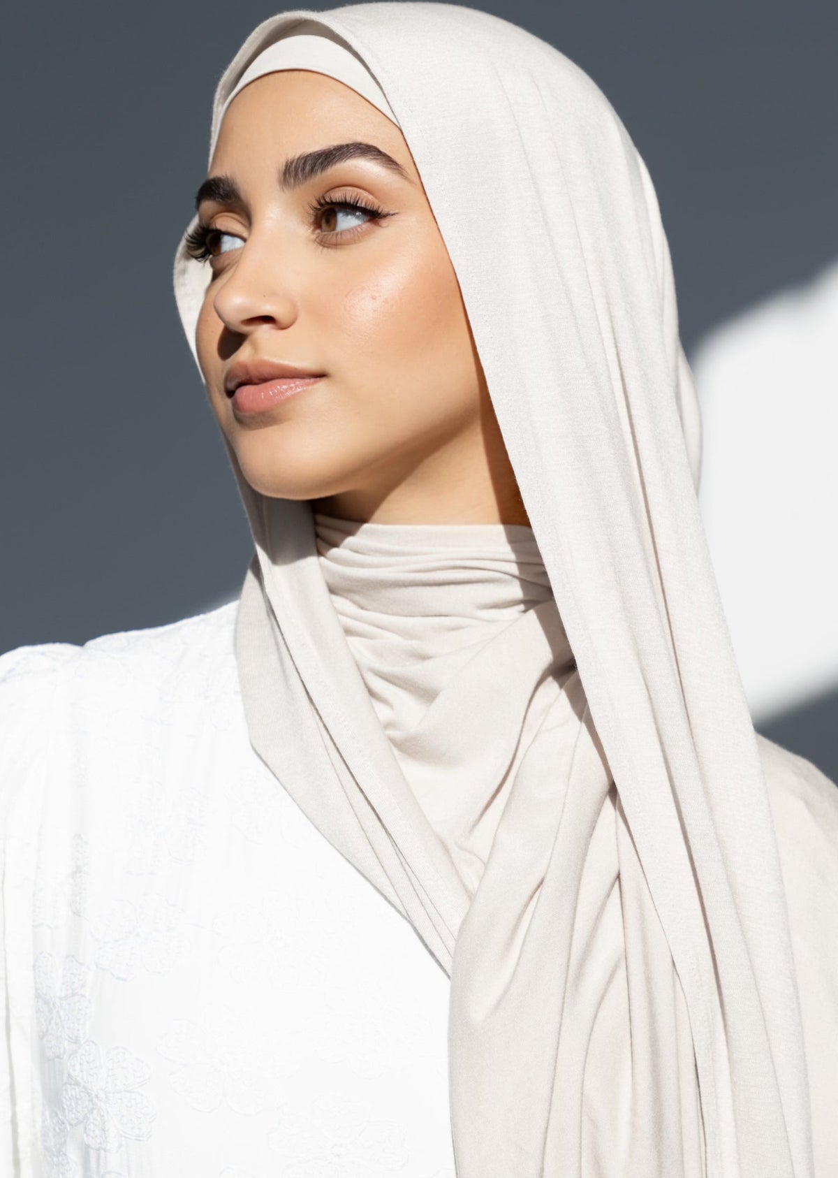 Jersey Matching Hijab & Undercap Set - Fog