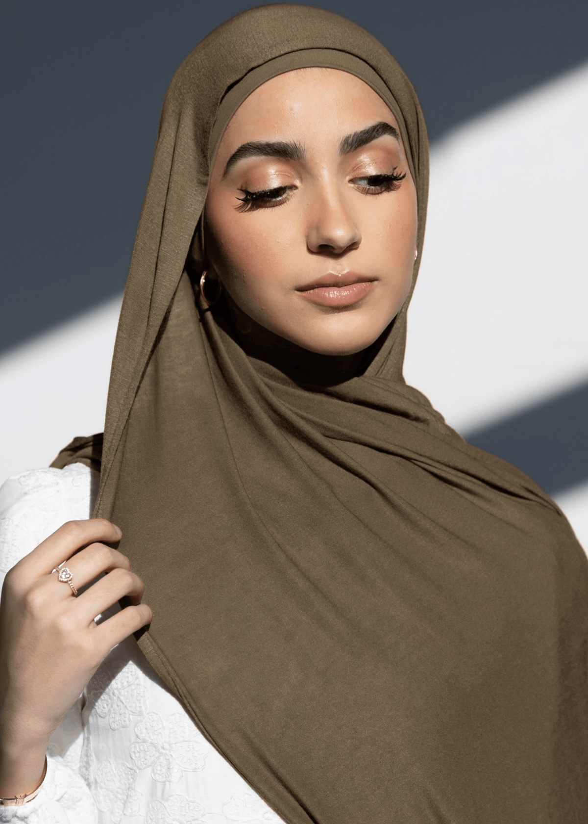 Jersey Matching Hijab & Undercap Set - Army - Azelefa