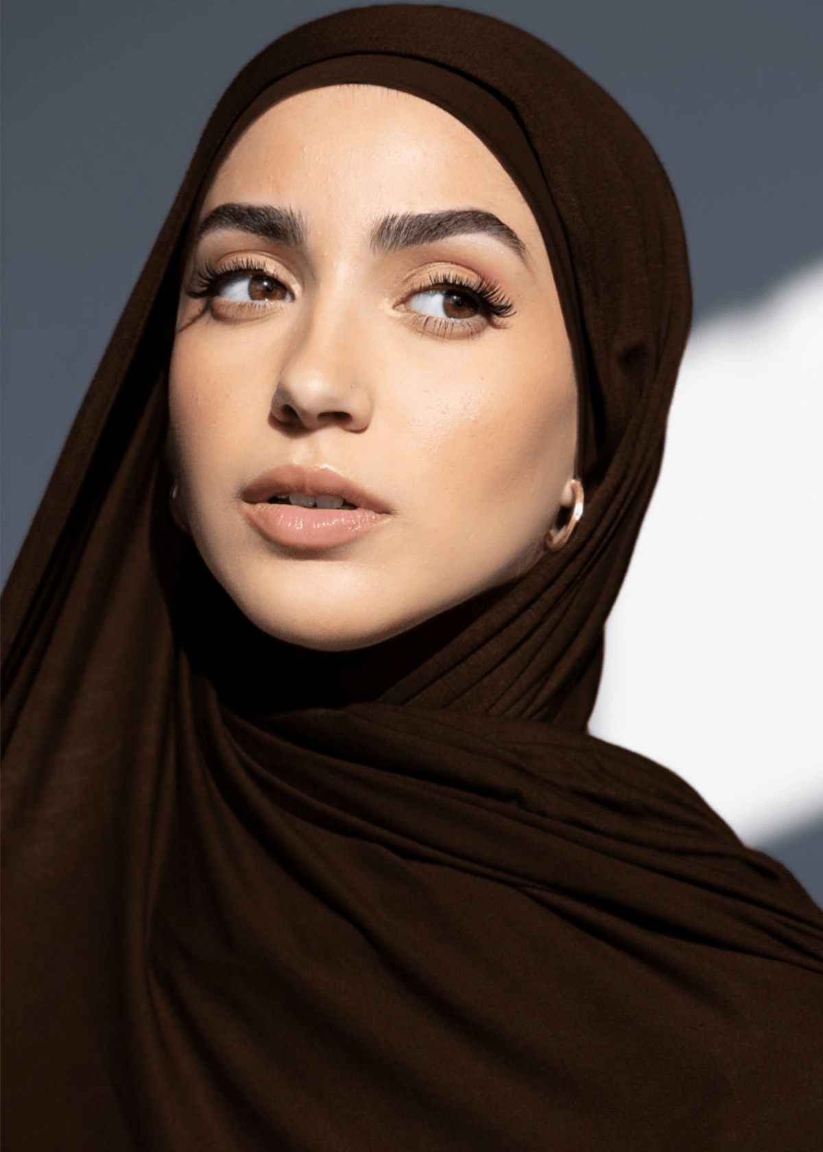 Jersey Matching Hijab & Undercap Set - Dark Brown - Azelefa