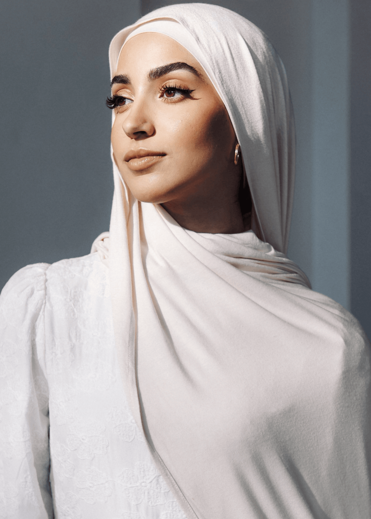 Jersey Matching Hijab & Undercap Set - Ivory - Azelefa