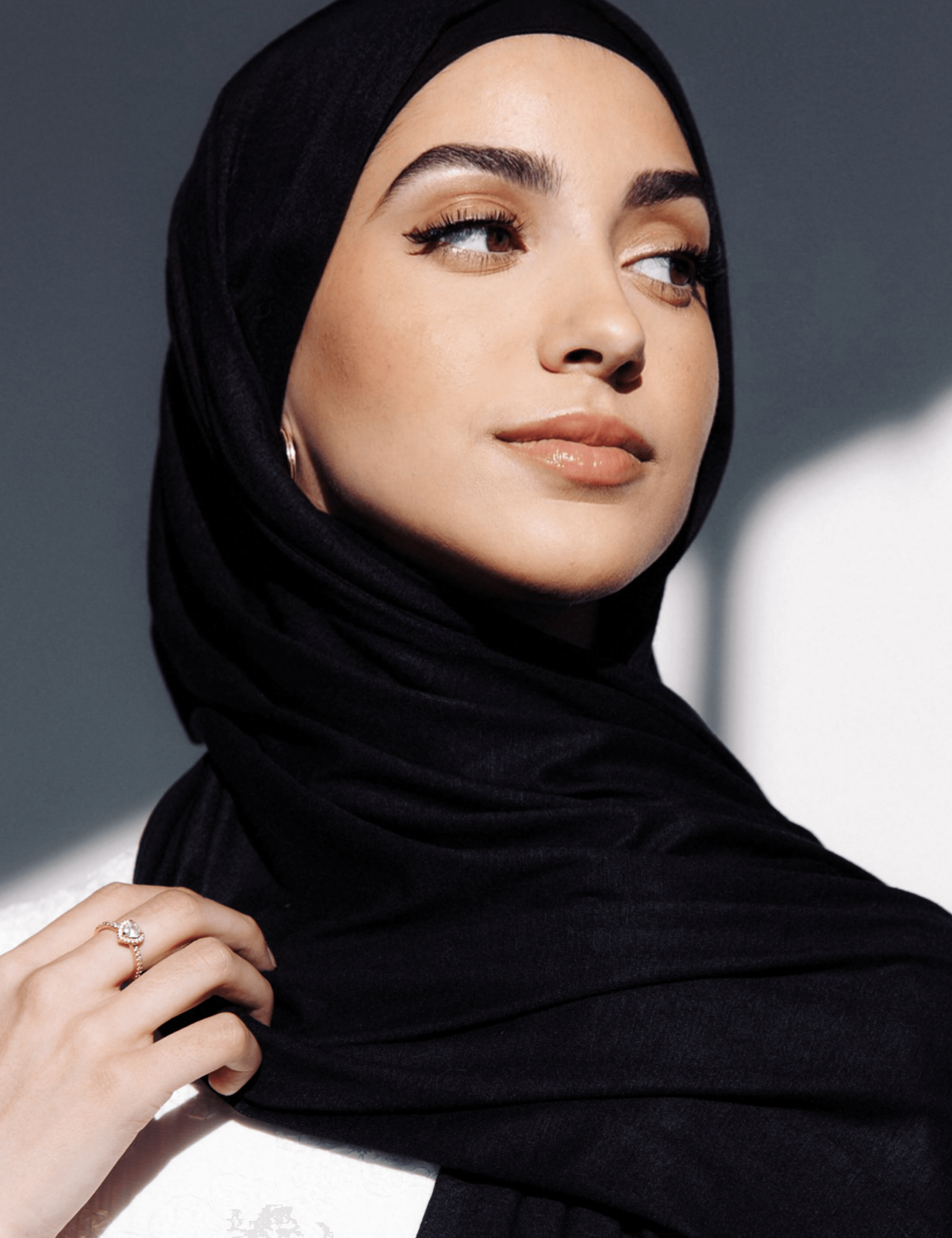 Jersey Matching Hijab & Undercap Set - Noir - Azelefa